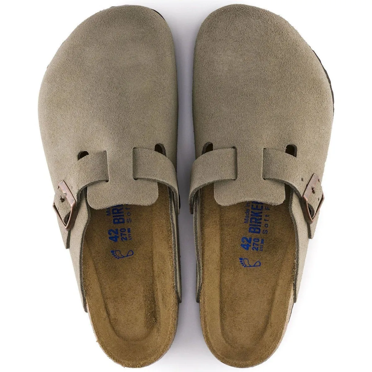 Birkenstock Men's Boston Soft Footbed Taupe Suede Shore Jog