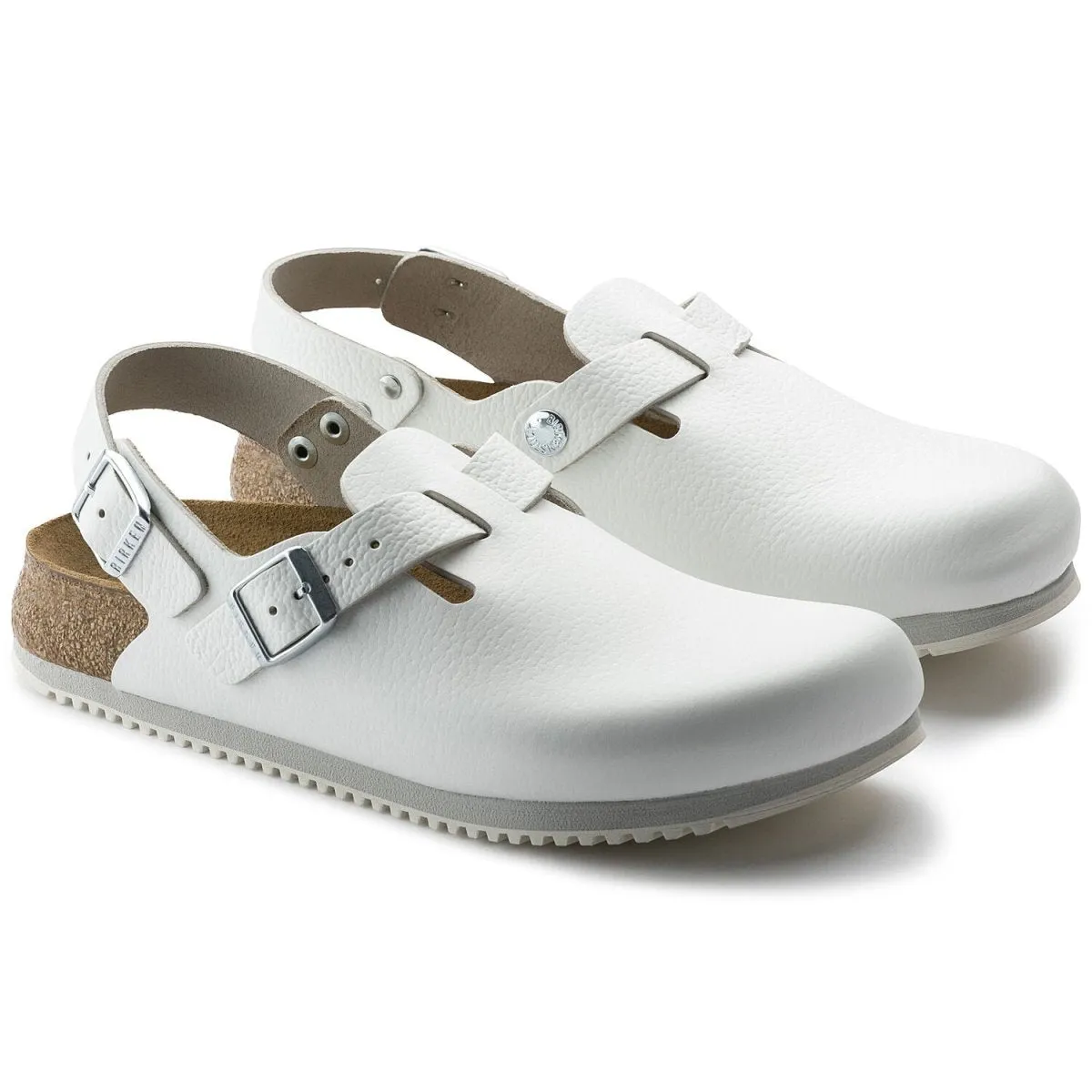 Birkenstock Men's Tokio Supergrip White Leather Stable Grip