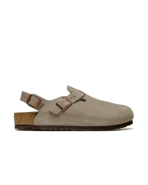 Birkenstock Tokio Suede Taupe breathable socks