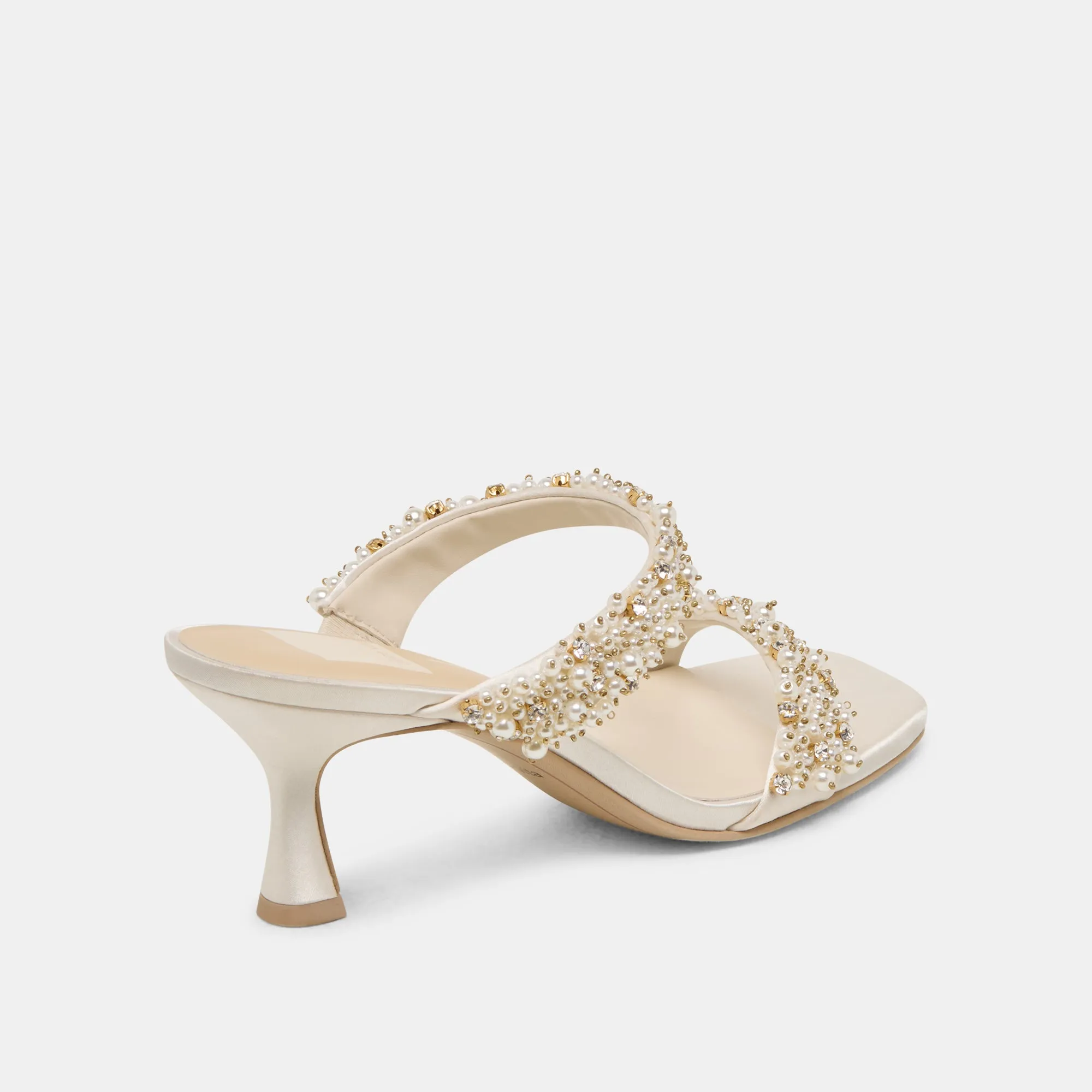 Classic Stylish Design GENORA RHINESTONE HEELS IVORY RHINESTONE