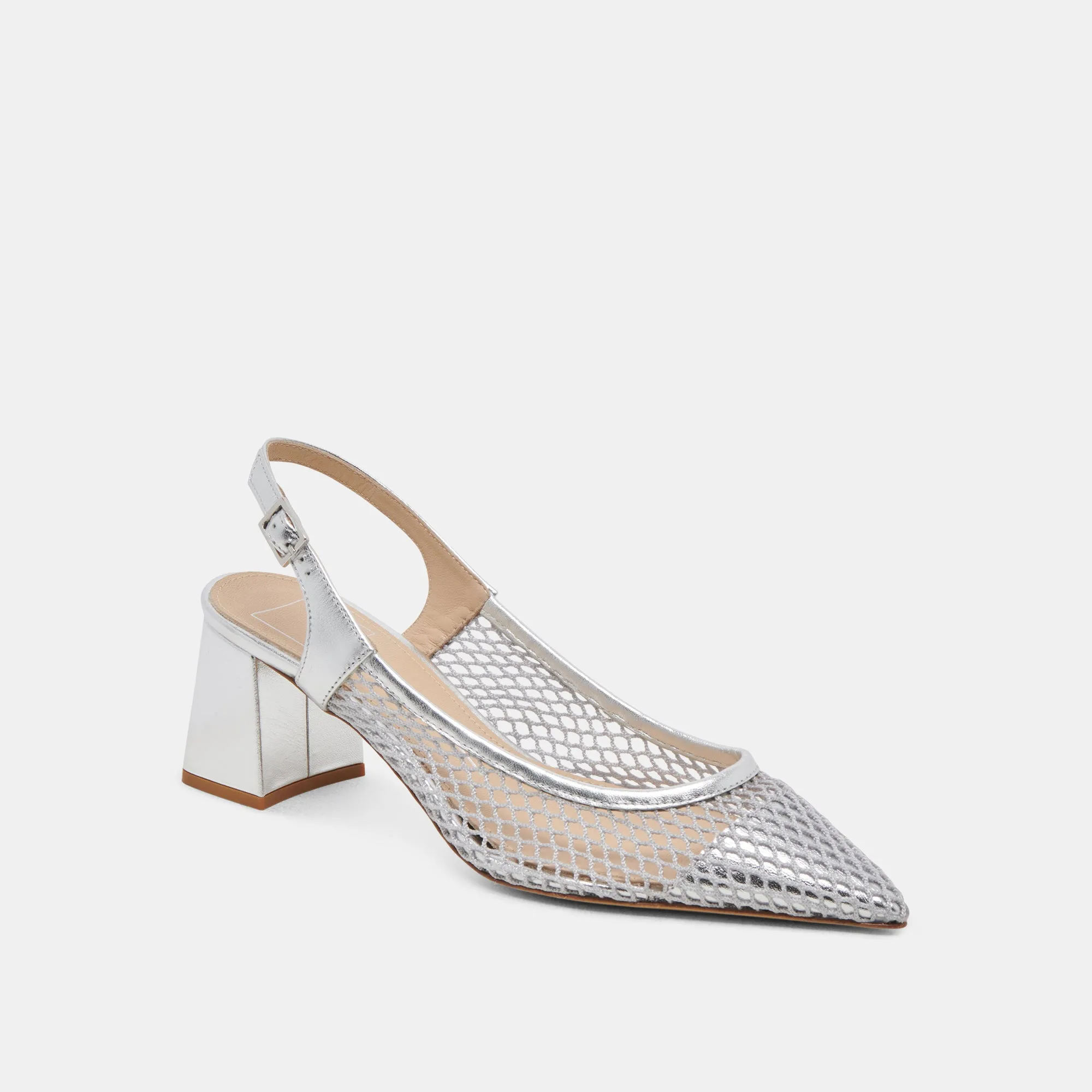 BLONDI HEELS SILVER MESH Luxe Wedding Footwear Breathable Material