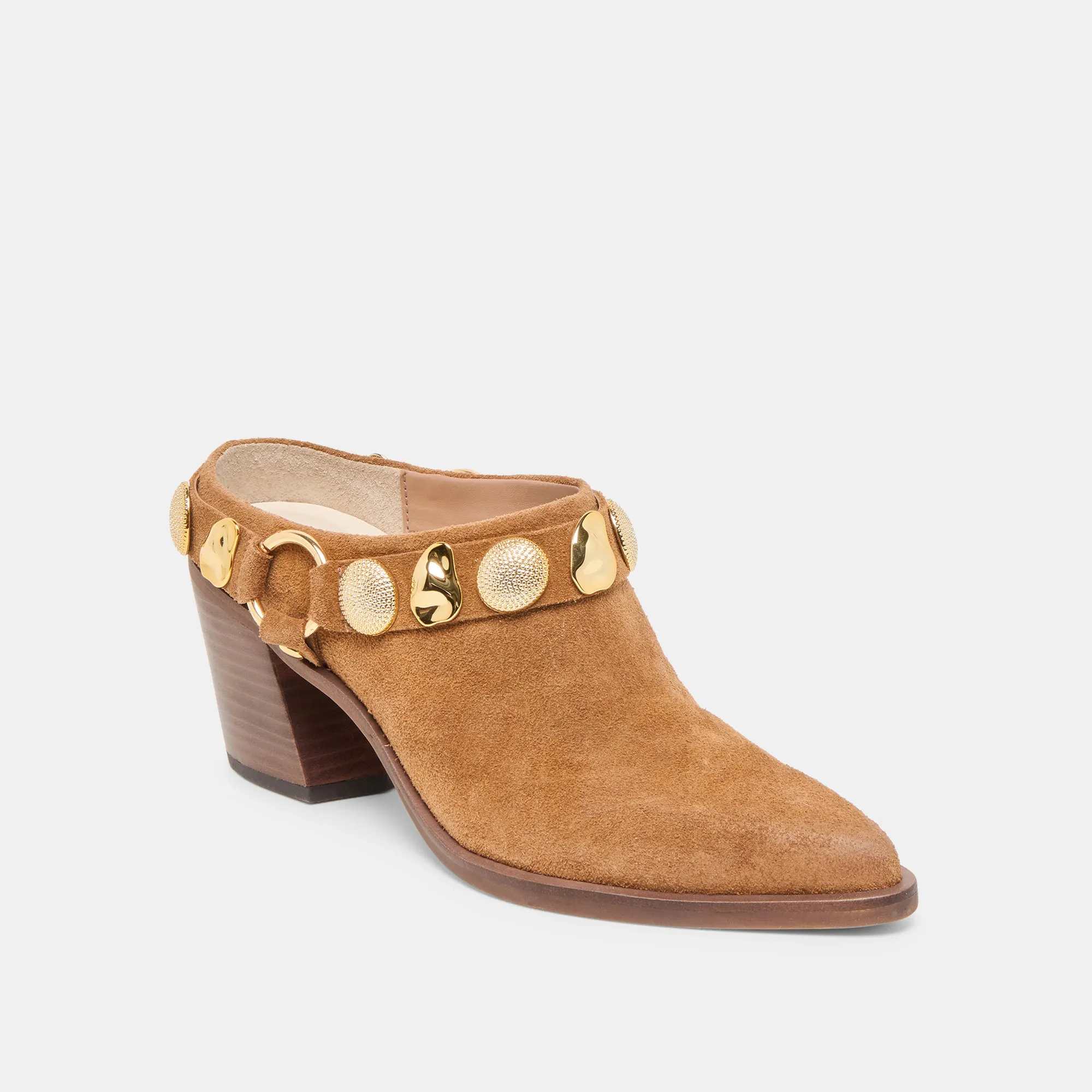 KANYON HEELS BROWN SUEDE Tapered Heel Chunky Heel