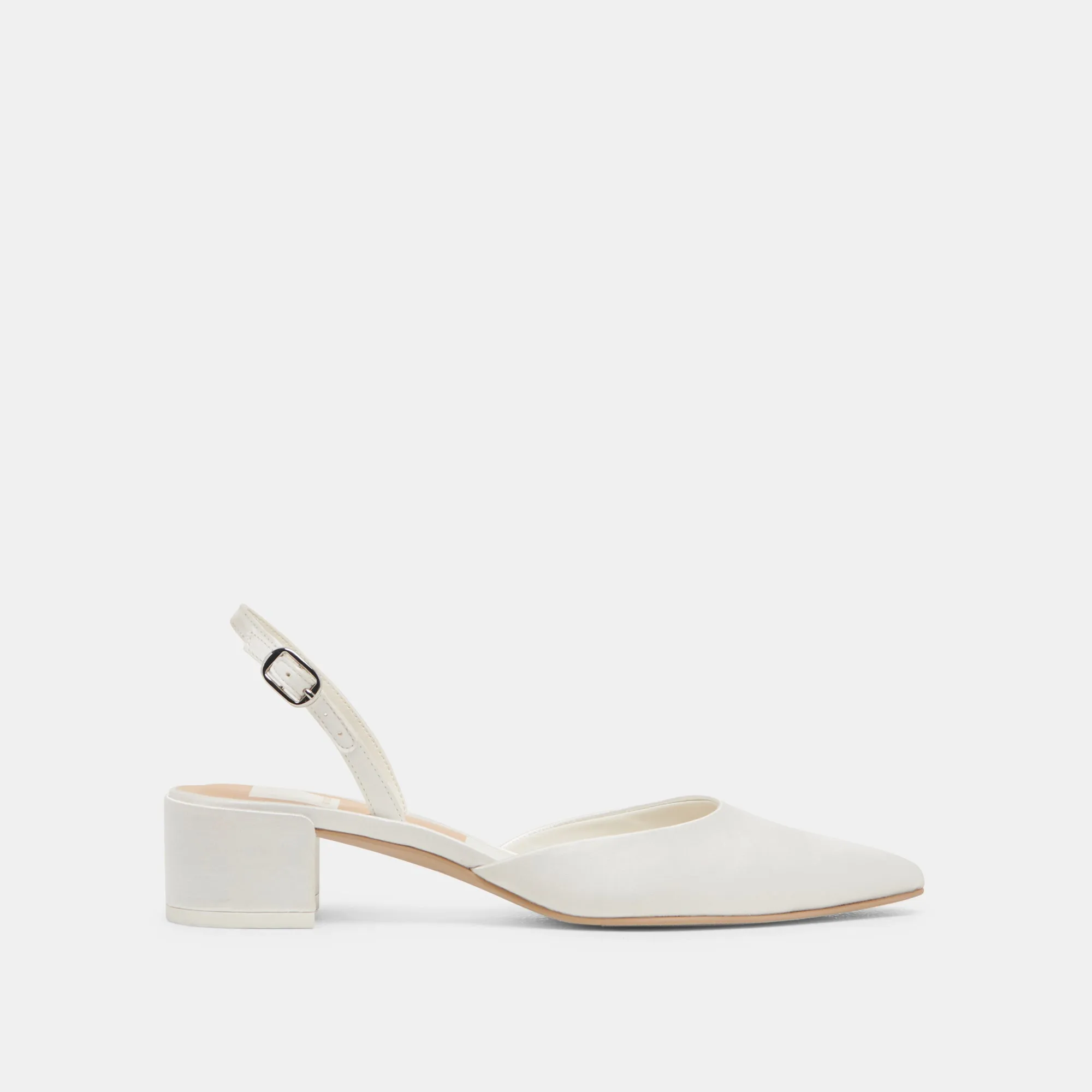 Beach Wedding Heels CAREL HEELS TRUE WHITE SATIN