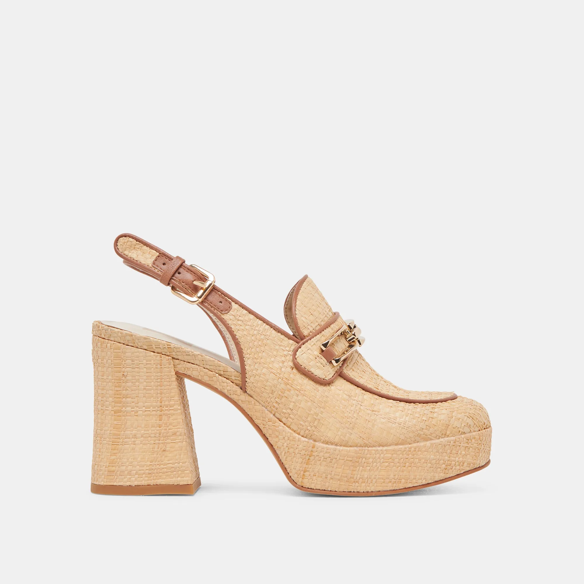 Comfortable Dress Shoes SIRUS HEELS LT NATURAL RAFFIA