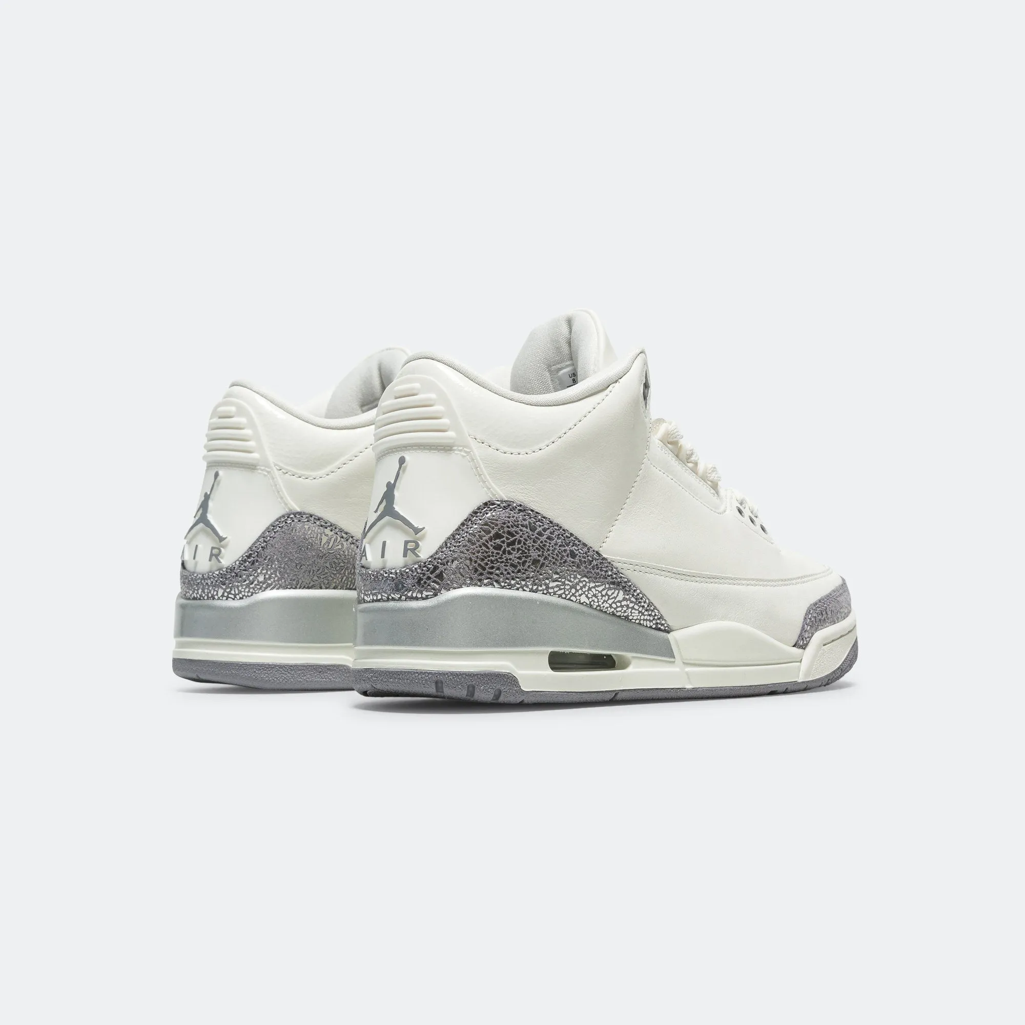 Aerodynamic Shape Womens Air Jordan 3 - Sail/Cement Grey-Metallic Silver