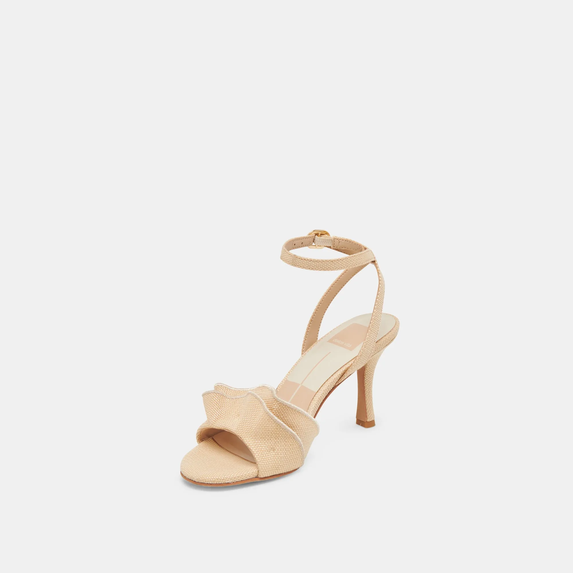 LUNETE HEELS LT NATURAL WOVEN RAFFIA Summer Wedding Heels Bridal Pumps