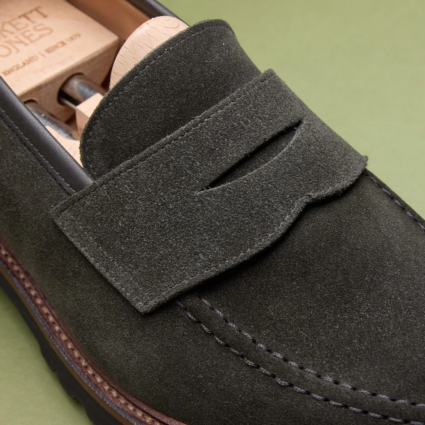 Boston 2 Earth Green Suede Water   Resistant Open Pace