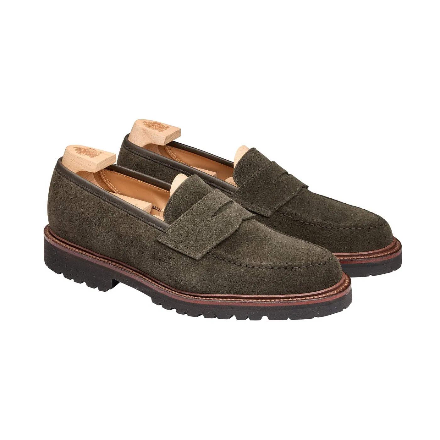 Venetian Loafers Sunrise Path Boston 2 Earth Green Suede