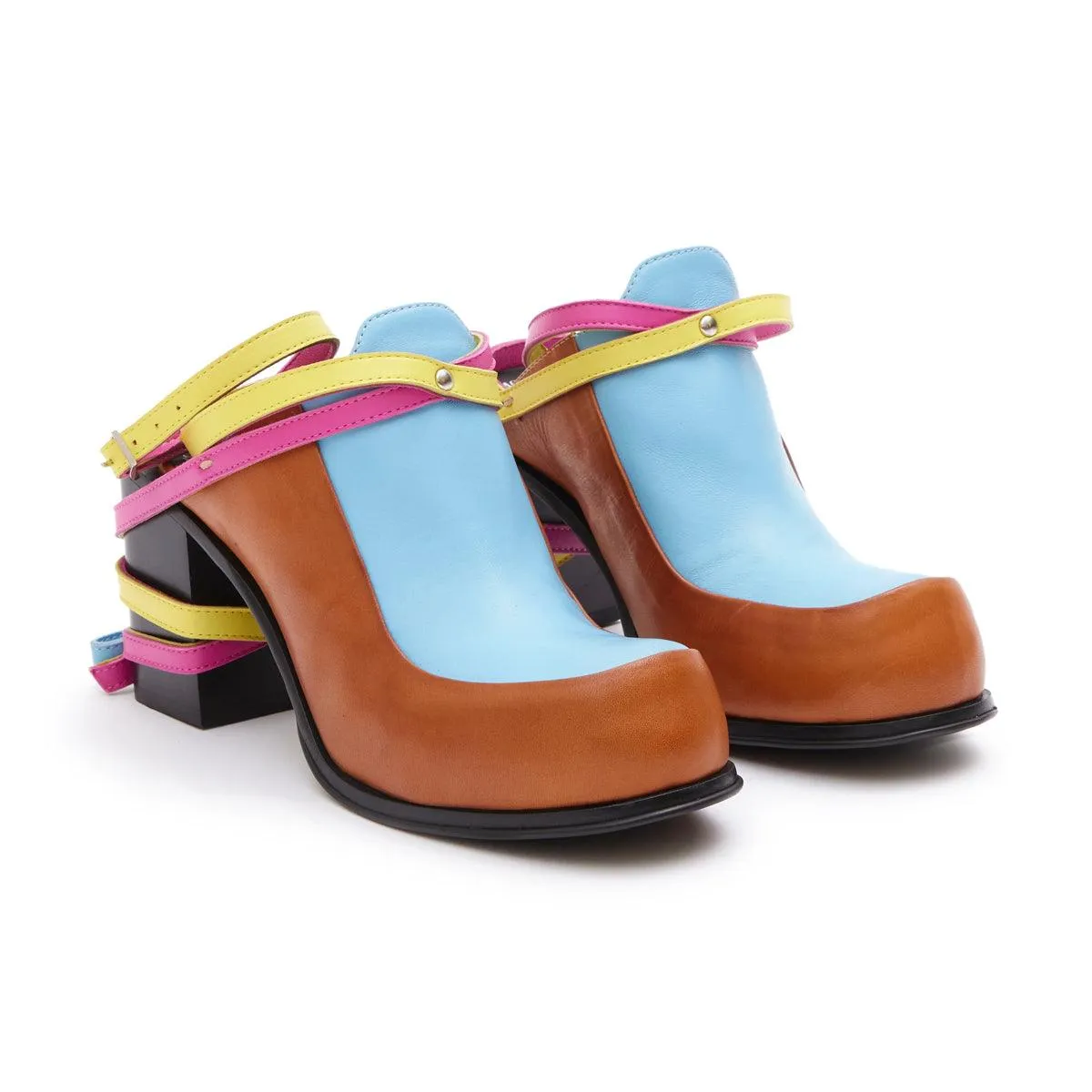 Fashion Layer Comfortable Movement   Simona Vanth Tango Stacked Heels 'Multi'