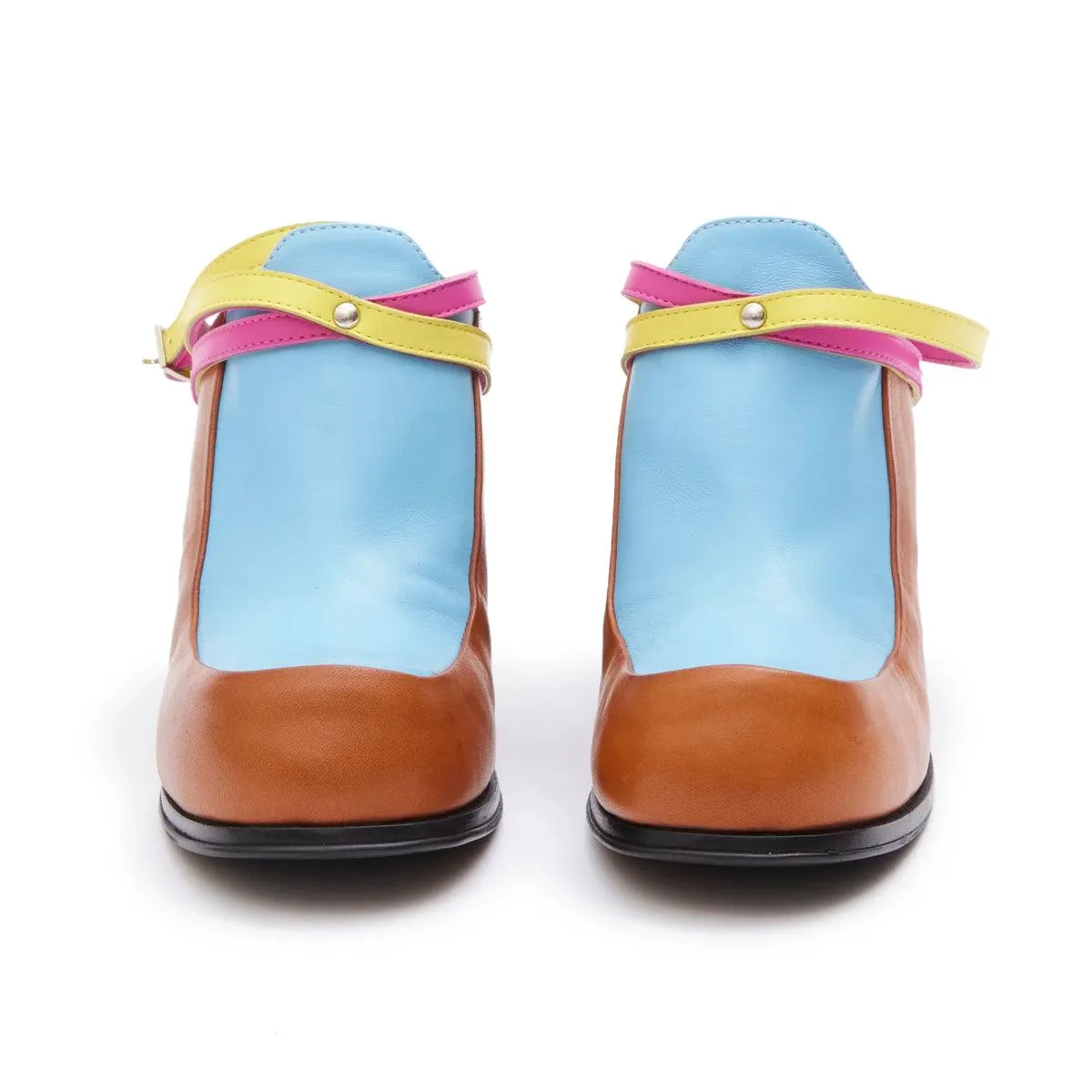 Pointed Toe Design   Simona Vanth Tango Stacked Heels 'Multi'