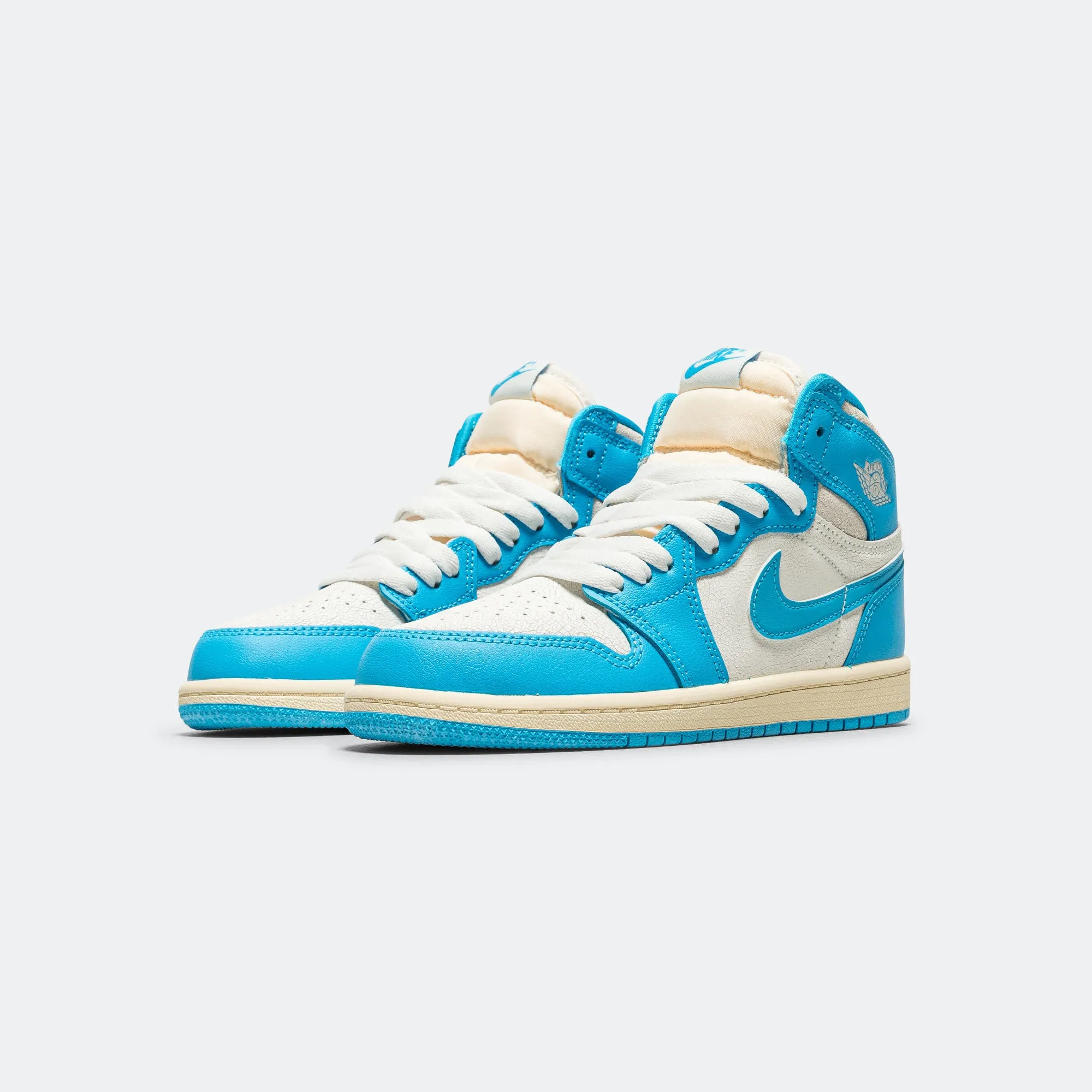 Jordan 1 Retro High OG (PS) - Dark Powder Blue/Sail Stretch tongue