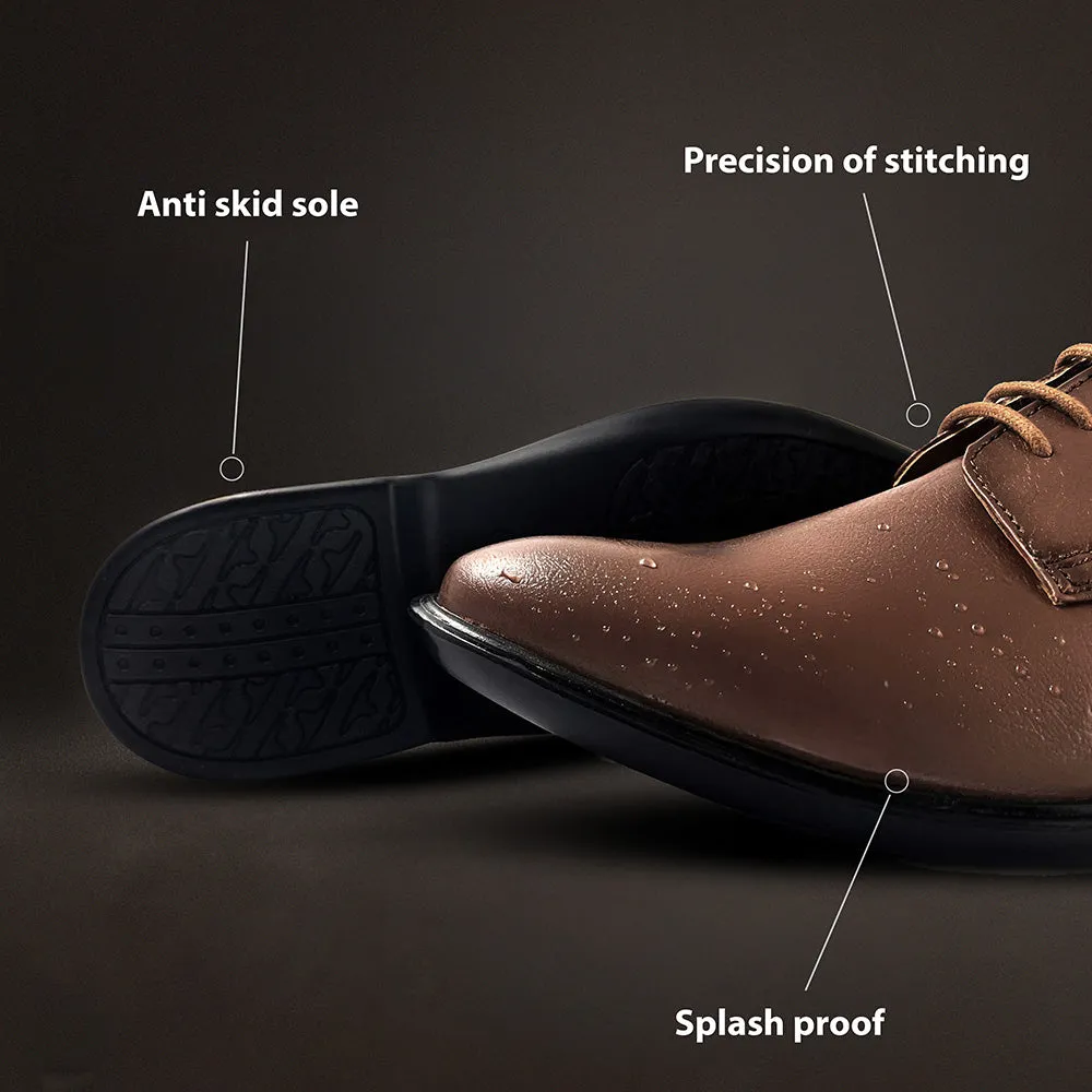 Smart Look Fortune Brown Formal Lace Up Derby Shoes For Men LUCIO-201 By Liberty