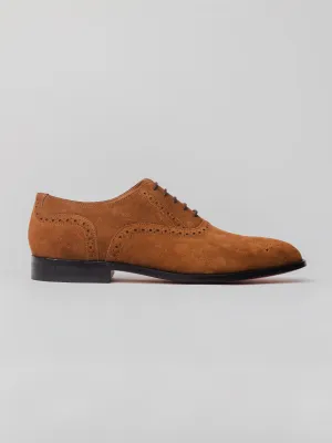 All Day Leather Comfort Jaxon Semi Brogue Oxford - Cognac Suede