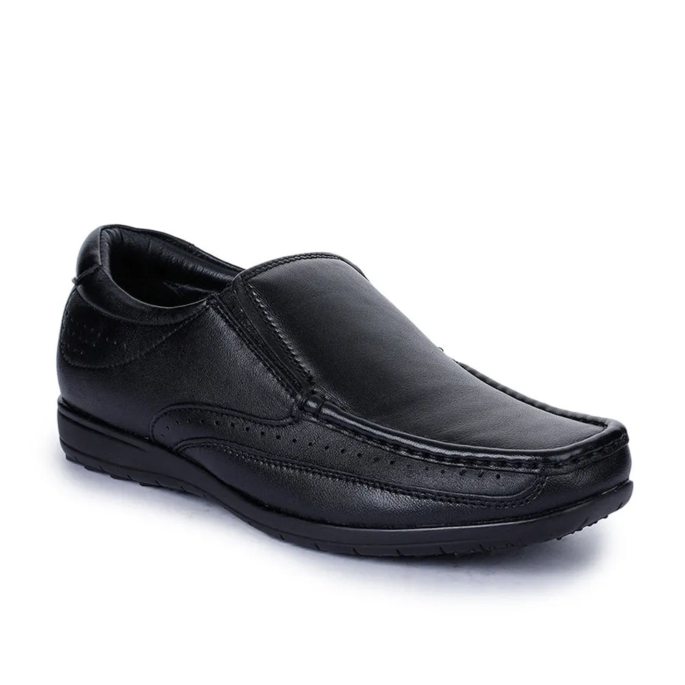 Open Square Healers Formal (Black) Slip-On Loafers Shoes For Men FL-1415 By Liberty