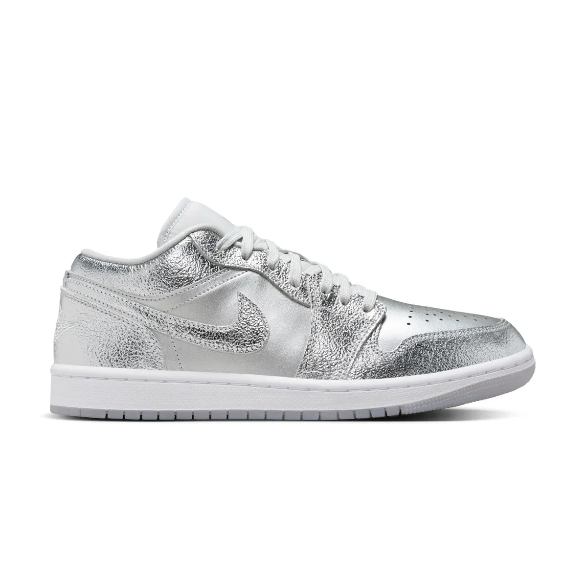 Wmns Air Jordan 1 Low SE 'Metallic Silver' Neutral Form Lightweight Step