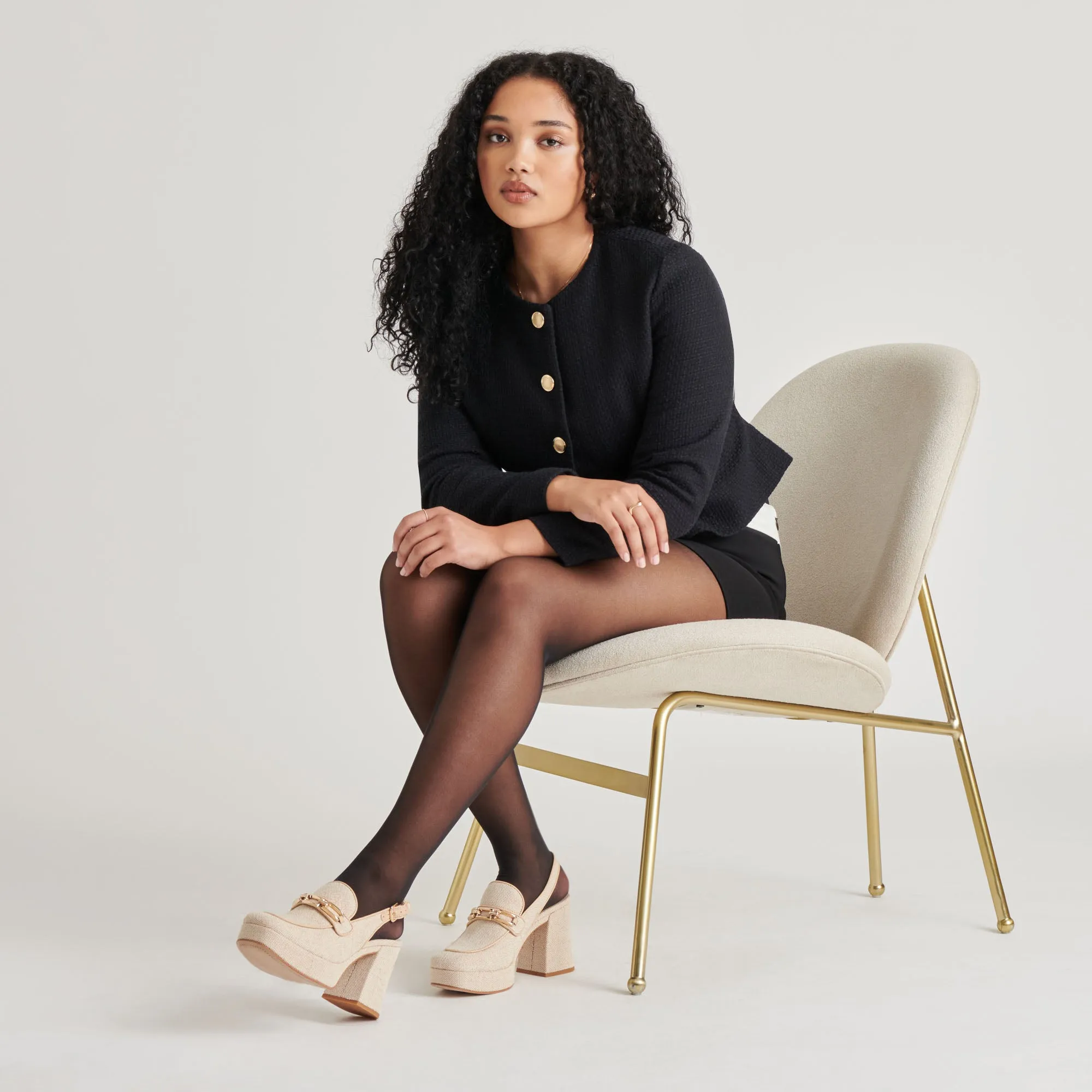 SIRUS HEELS SANDSTONE WOVEN Casual Pumps