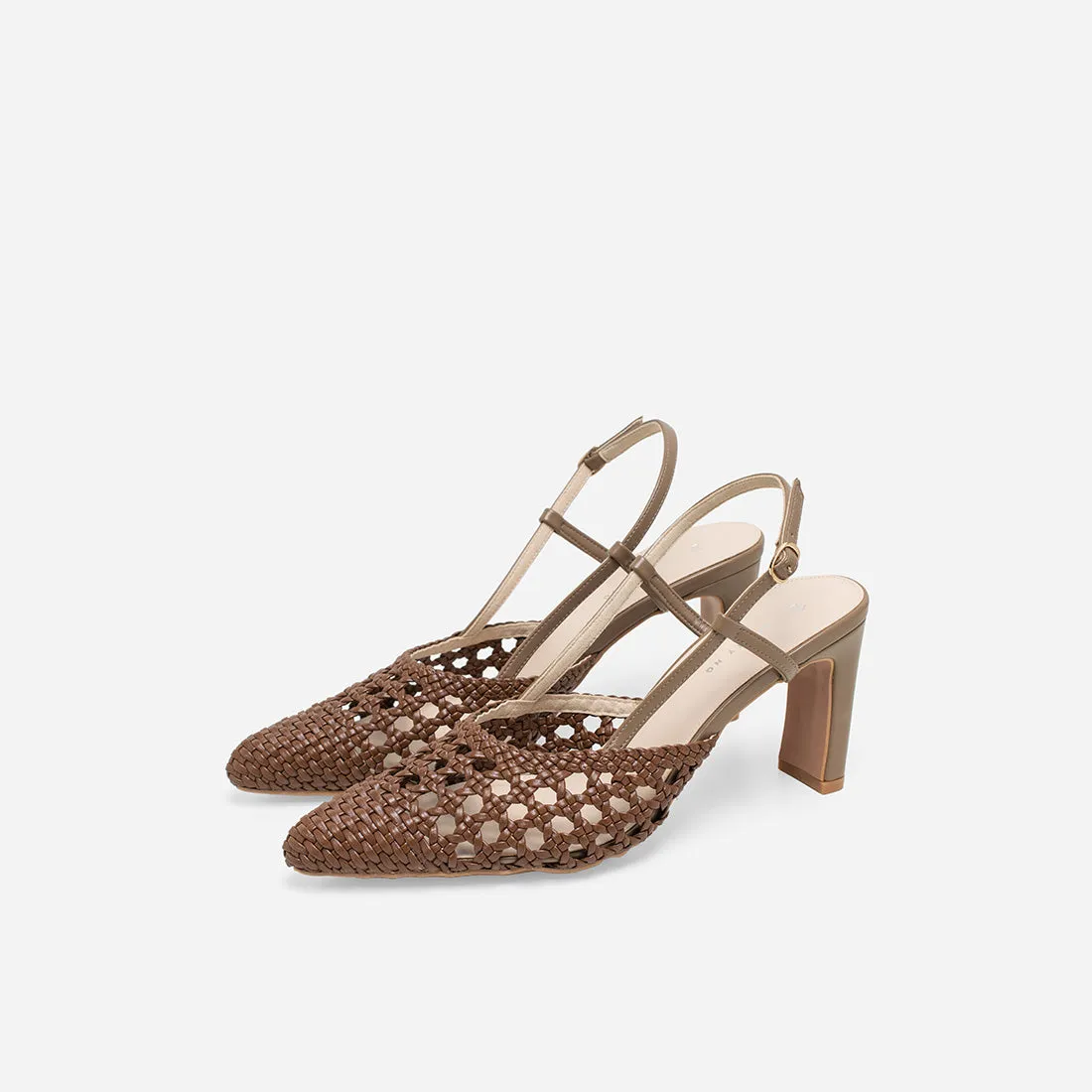 Cushioned heel Custom Heels Gabi Woven Pumps