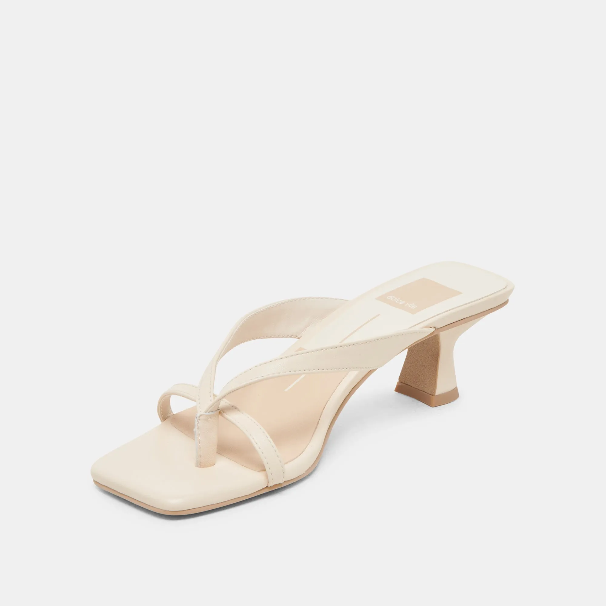 BREVEL HEELS BONE LEATHER Winter Heels Velvet Wedding Heels