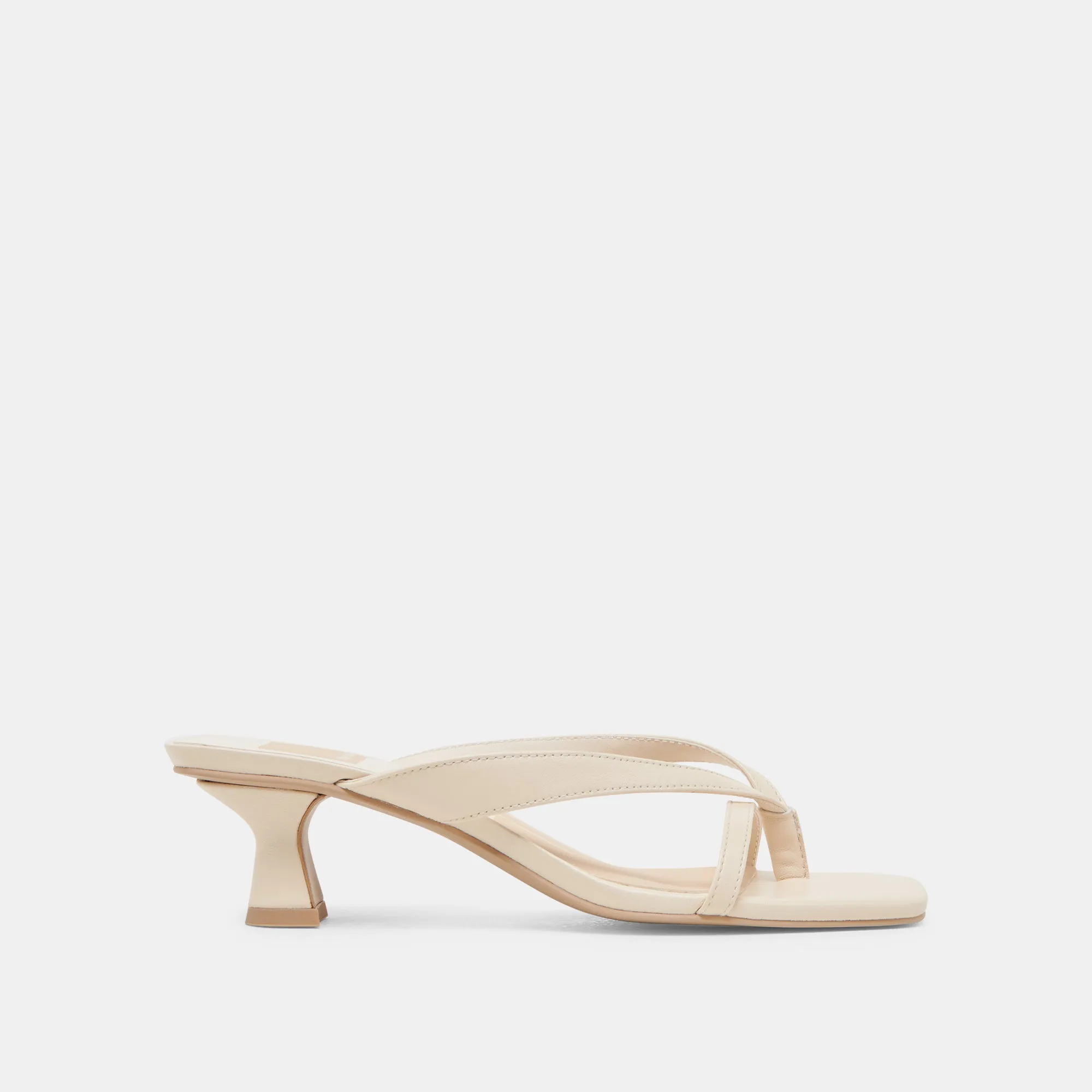 Luxury Sandals Slip Resistant Outsole BREVEL HEELS BONE LEATHER