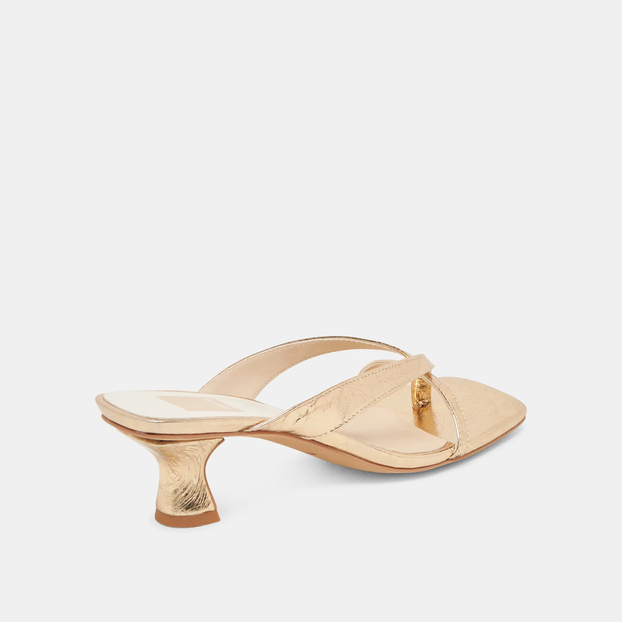 BREVEL HEELS GOLD DISTRESSED LEATHER Durable Sole Low Top Style