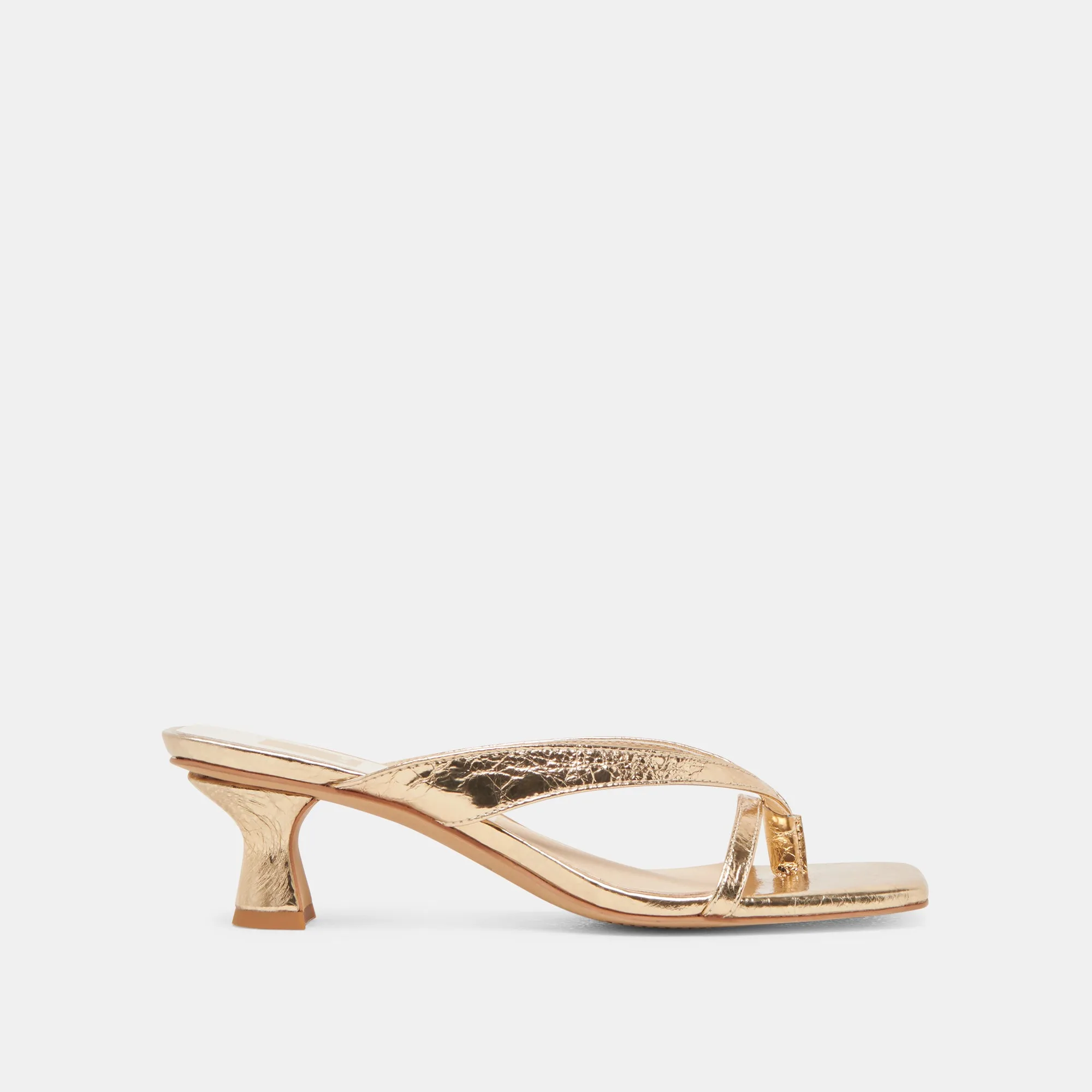 Retro Stilettos BREVEL HEELS GOLD DISTRESSED LEATHER