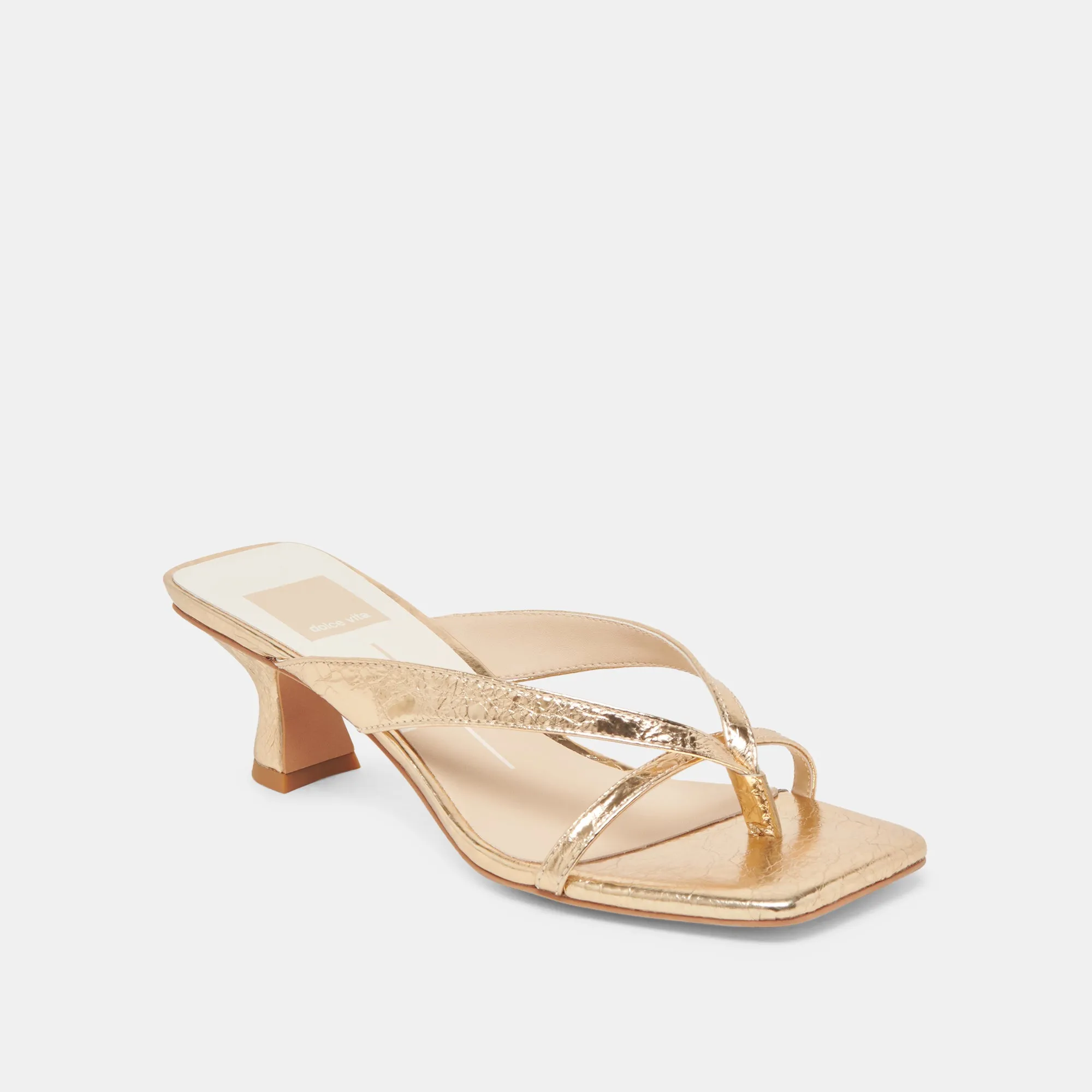 BREVEL HEELS GOLD DISTRESSED LEATHER Comfortable Backstrap