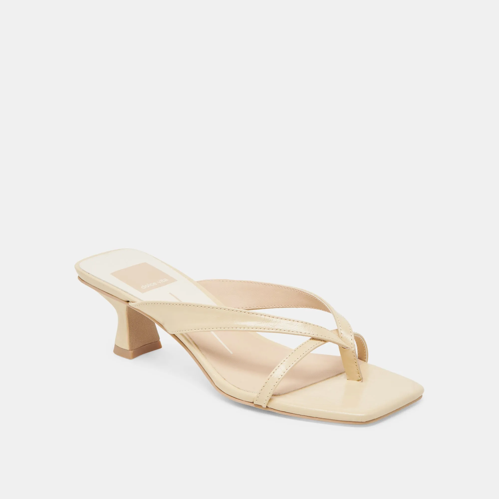 Trendy Sandals BREVEL HEELS LIGHT YELLOW LEATHER