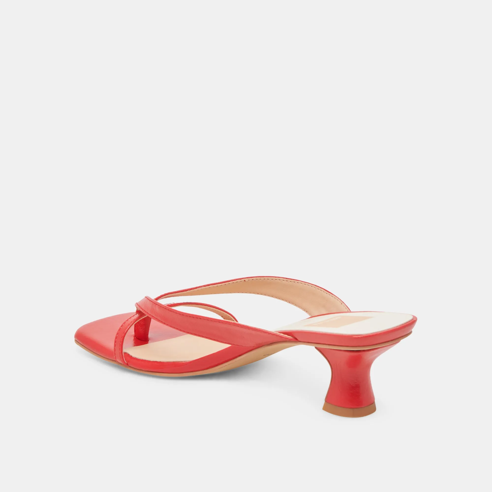Slip-On Pumps Stylish Footwear BREVEL WIDE HEELS CHILI LEATHER