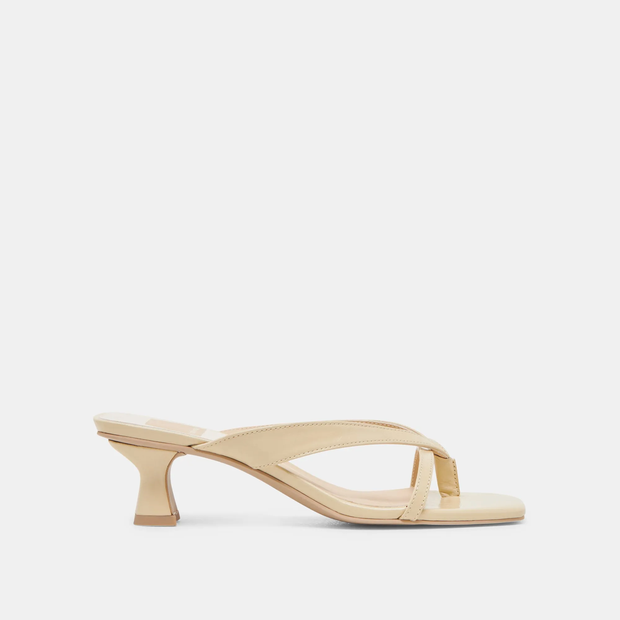 BREVEL WIDE HEELS LIGHT YELLOW LEATHER Chic Sandals