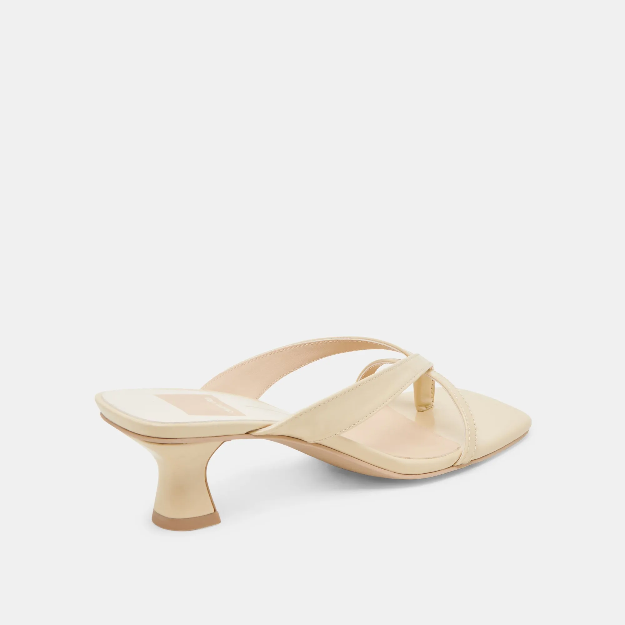 BREVEL WIDE HEELS LIGHT YELLOW LEATHER Beach Wedding Heels