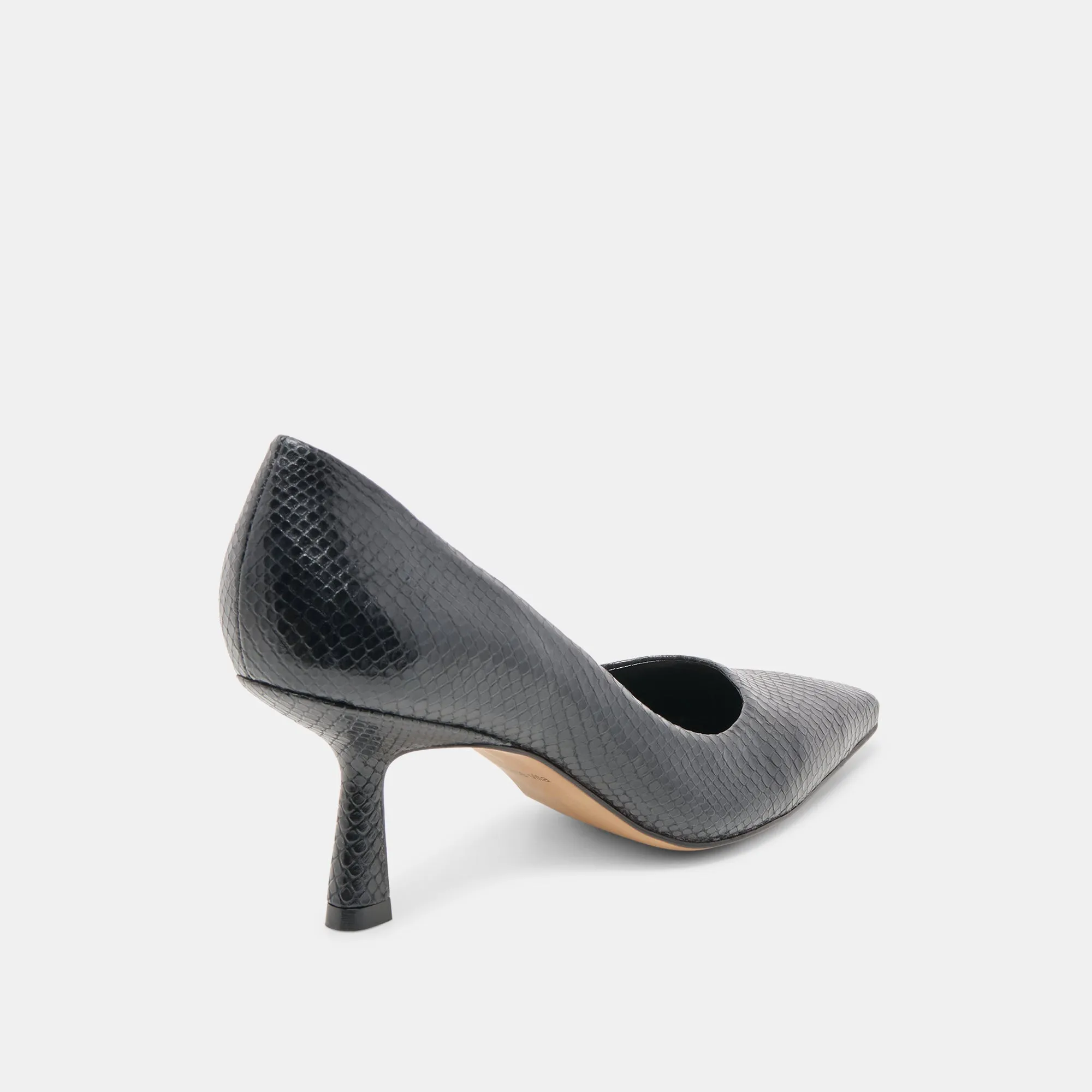 Quick Dry Fabric BRIONA HEELS ONYX EMBOSSED LEATHER