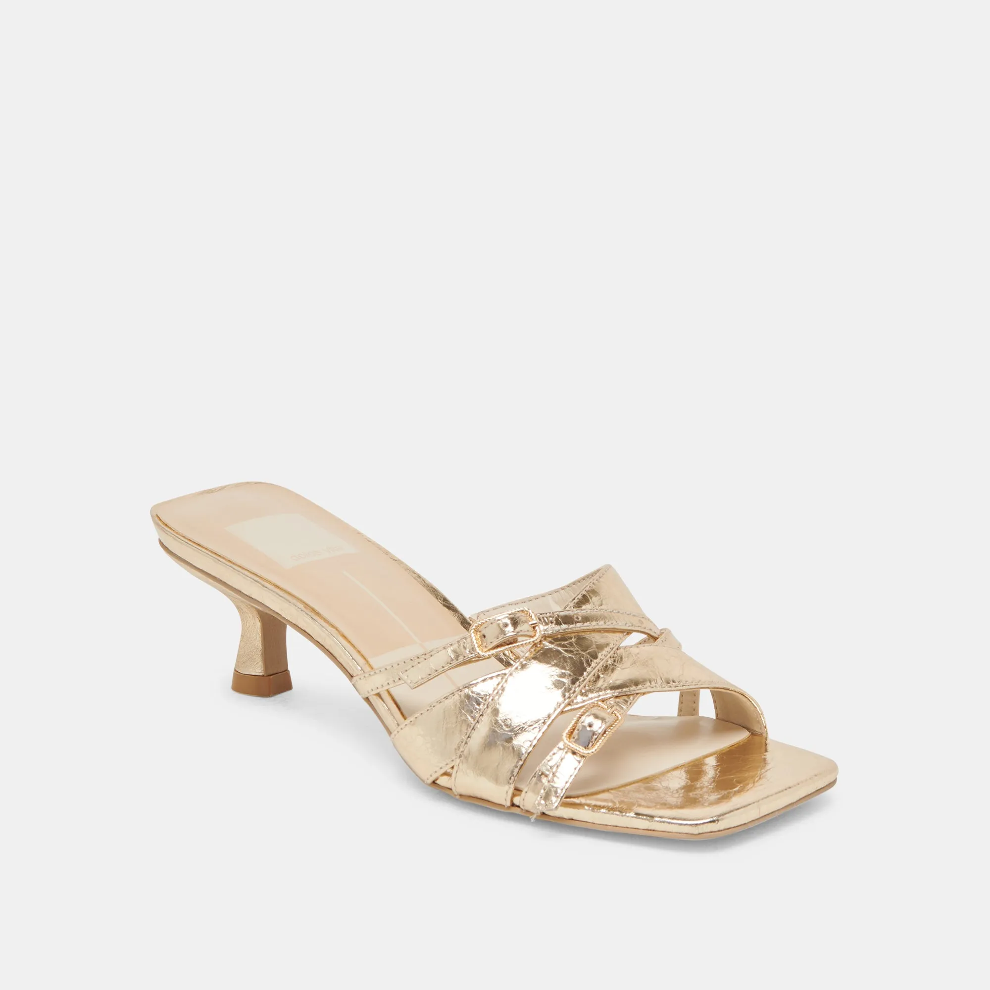 BRYANT HEELS GOLD DISTRESSED LEATHER Smart Footwear Sturdy Build