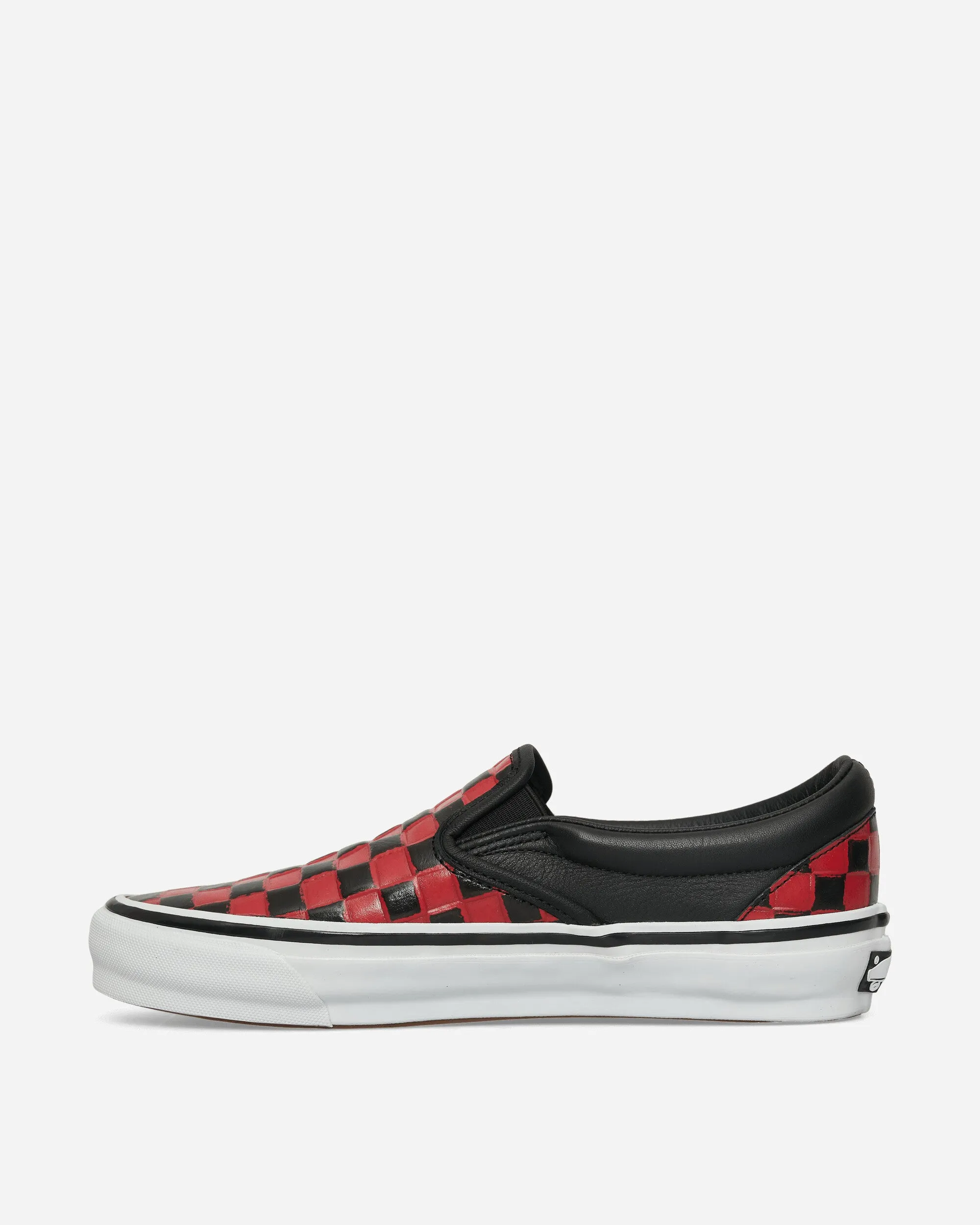 Classic Slip-On 98 Leather Check Vibram Sneakers Black / Racing Red FlexibleOutsole