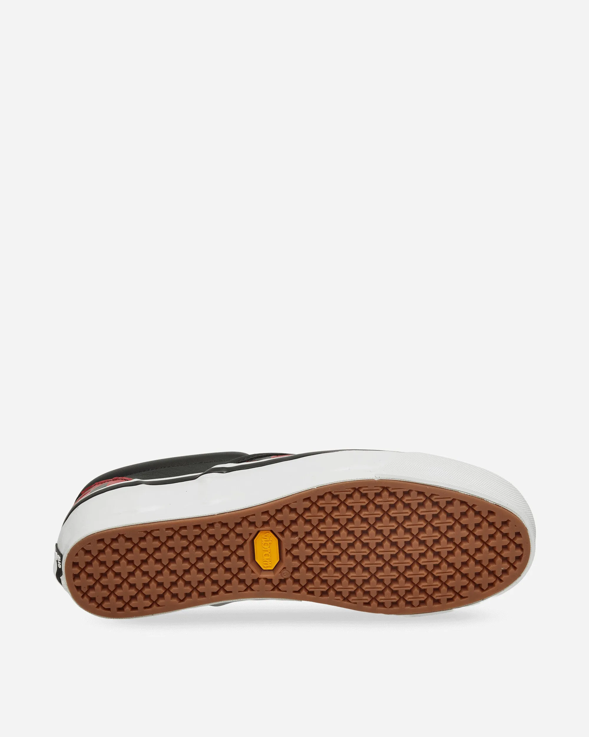 Classic Slip-On 98 Leather Check Vibram Sneakers Black / Racing Red Buckle Up