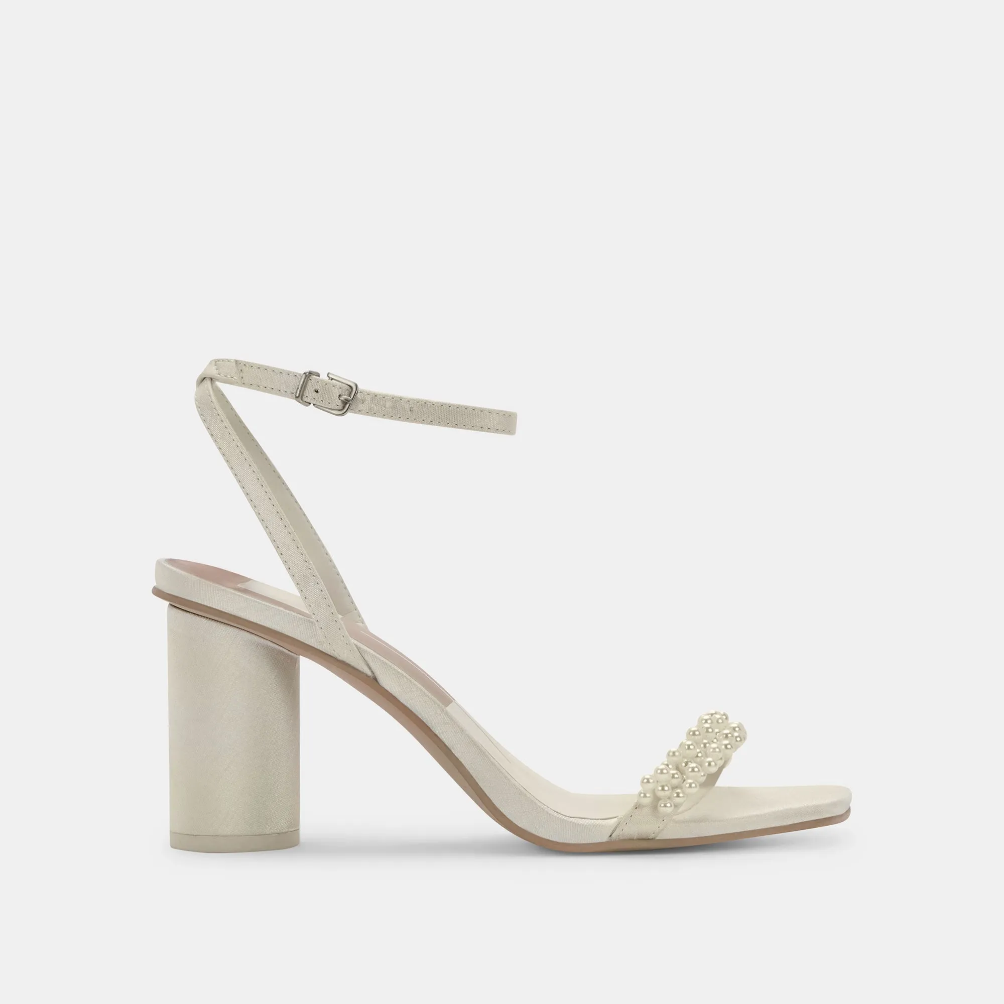 NORY WIDE HEELS VANILLA PEARLS Clear Heels Leather Upper