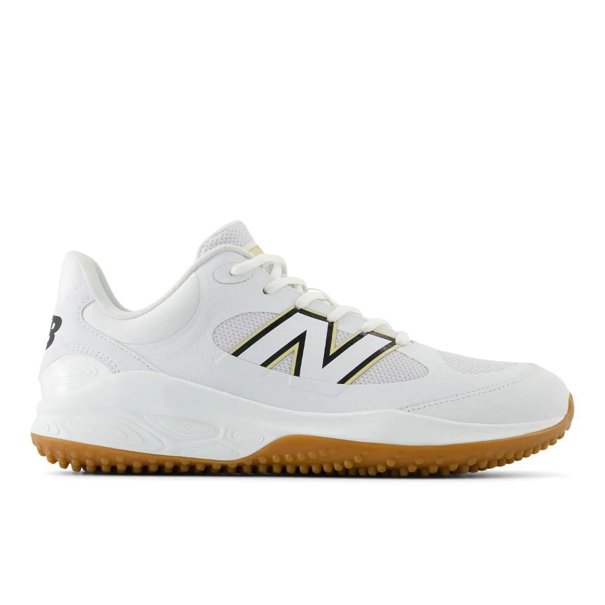 New Balance Men's Fresh Foam 3000 v7 Turf Baseball Shoes - White/Gum - T3000TW7 Enhanced grip