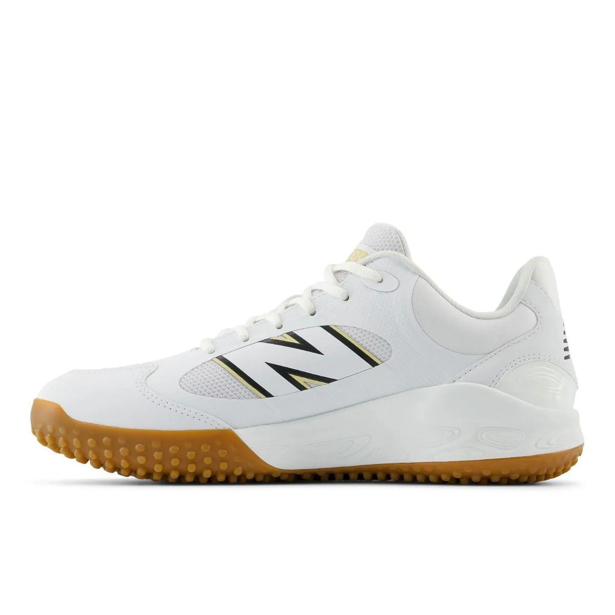 New Balance Men's Fresh Foam 3000 v7 Turf Baseball Shoes - White/Gum - T3000TW7 Durable Fit Robust Build
