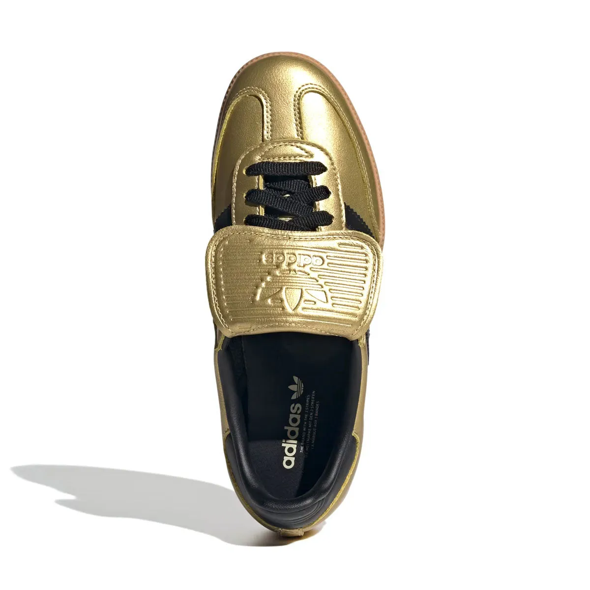 Premium materials Wmns Samba Long Tongue 'Gold Metallic Black Gum'
