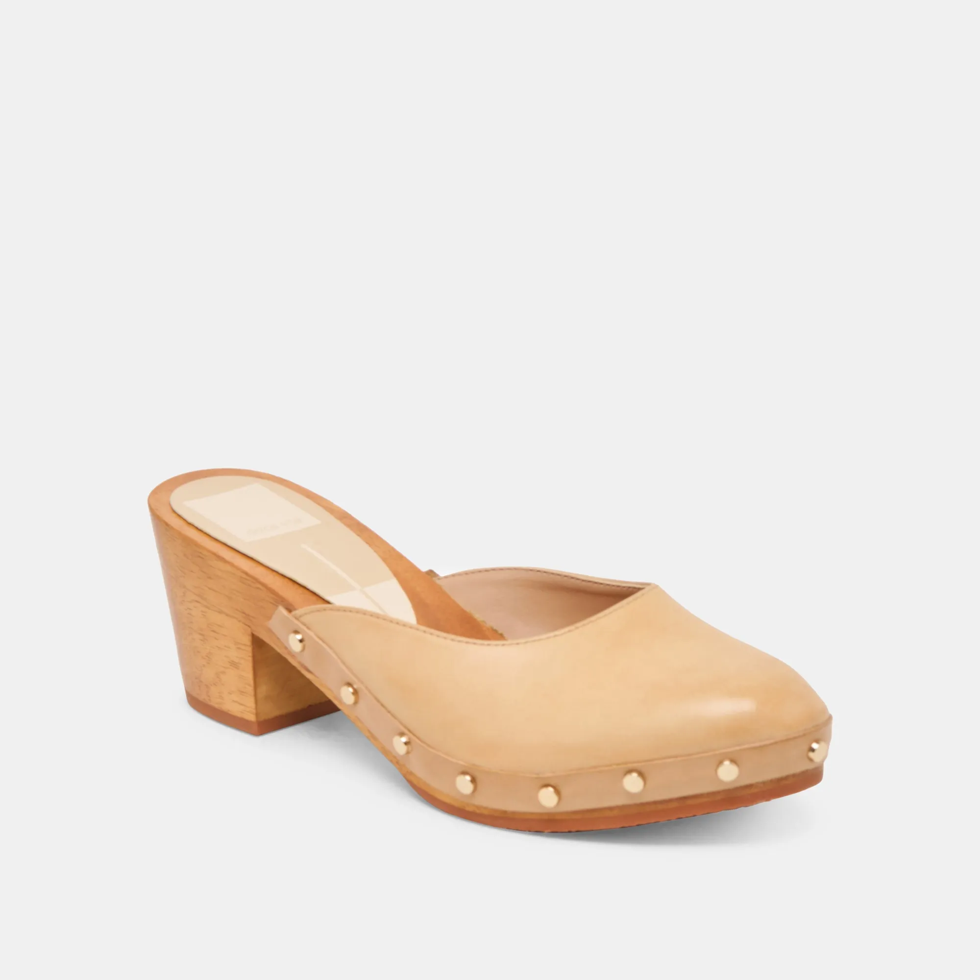 Chunky Heels Impact Resistance CAMYN HEELS CAFE LEATHER