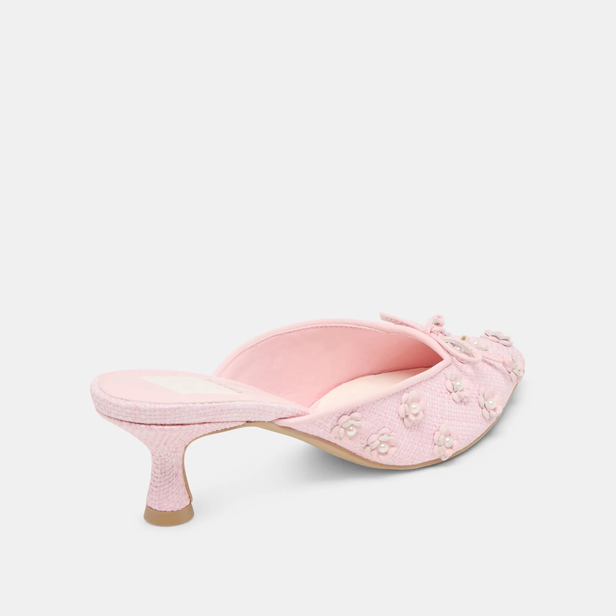CAMILO X BYRDIE GOLF HEELS PINK RAFFIA Christmas Party Heels