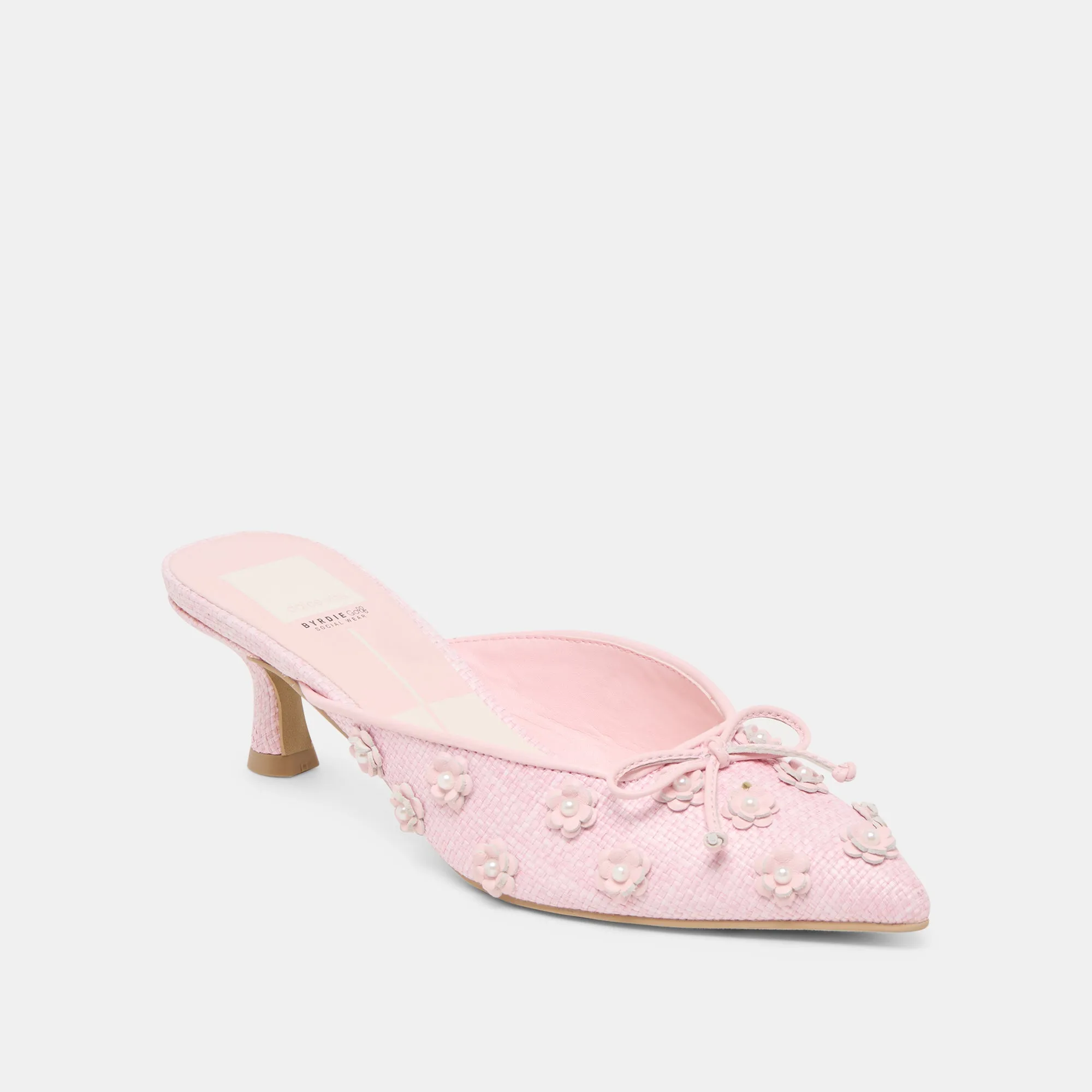 Glam shoes CAMILO X BYRDIE GOLF HEELS PINK RAFFIA
