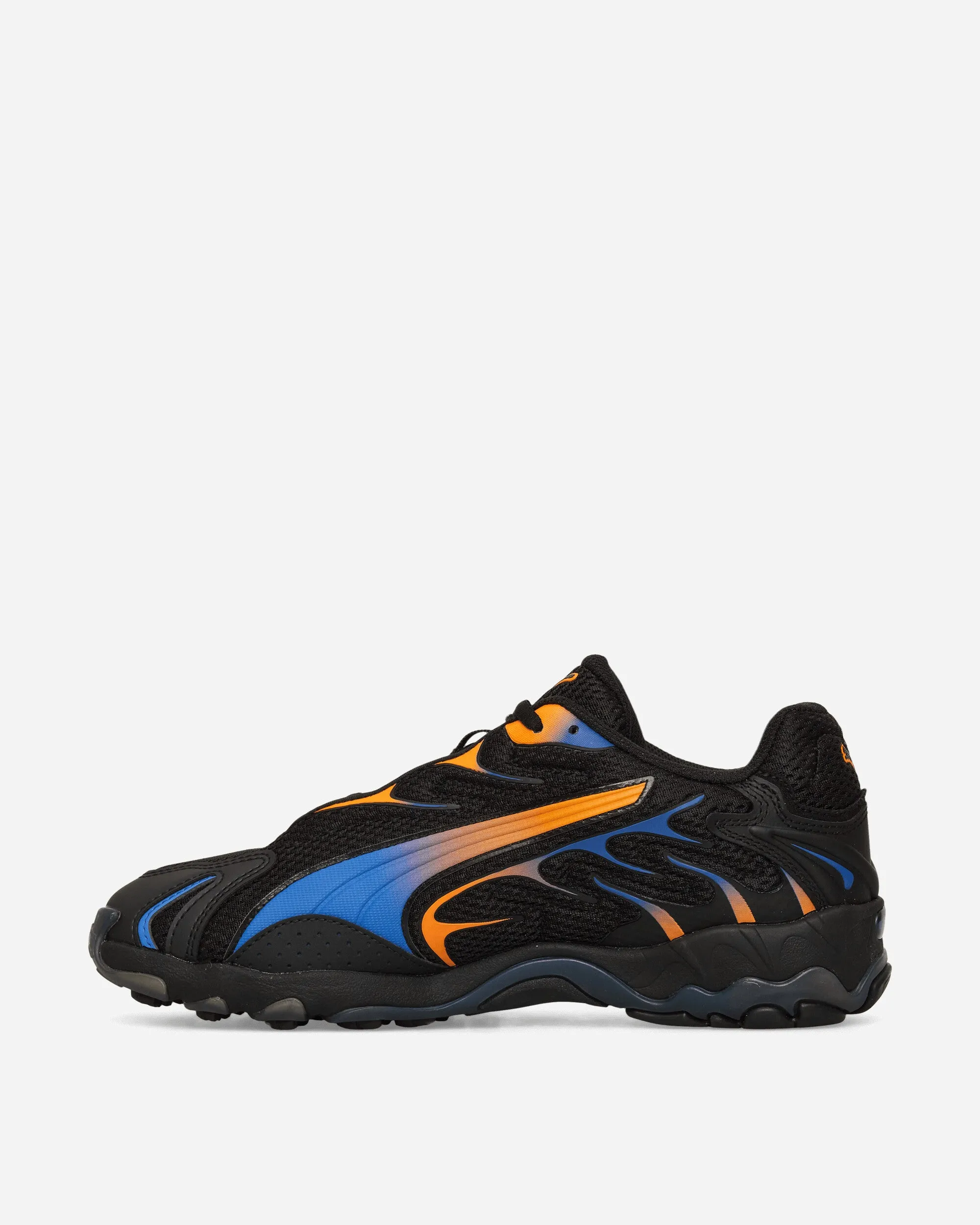 Treaded Sole simple design Inhale Sneakers Black / Orange Glo