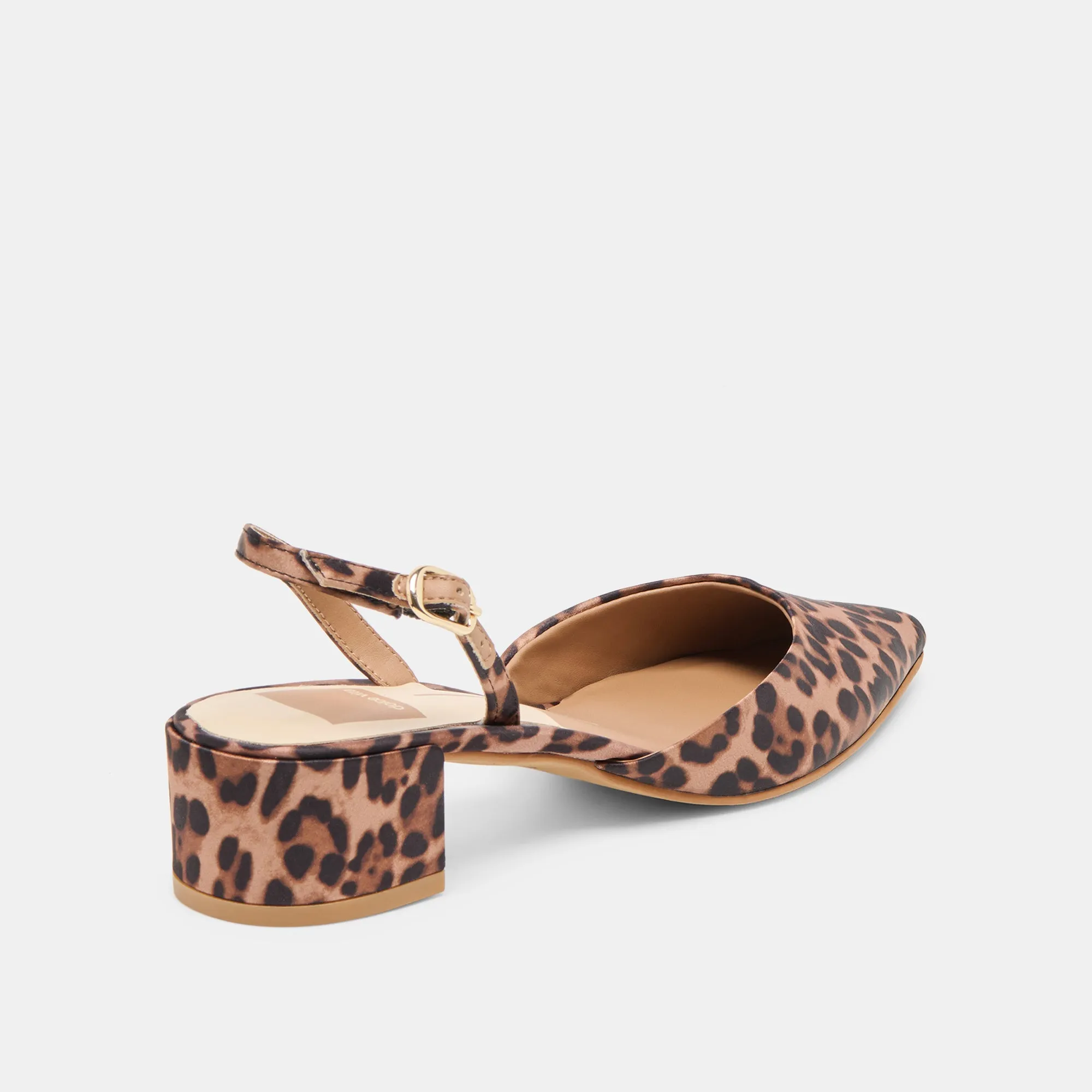 Lace Up CAREL HEELS DK LEOPARD SATIN