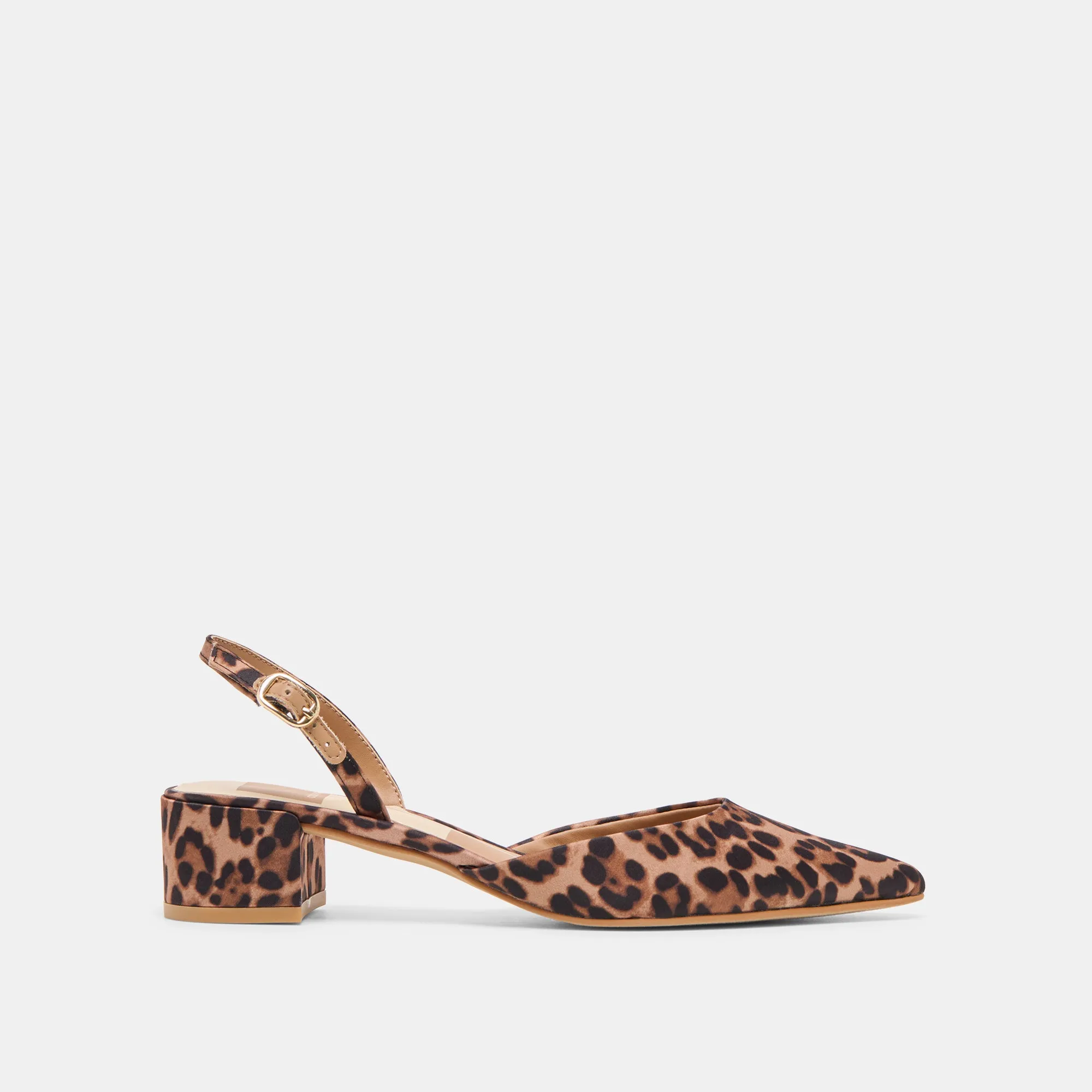 Elastic Strap Premium Pumps CAREL HEELS DK LEOPARD SATIN