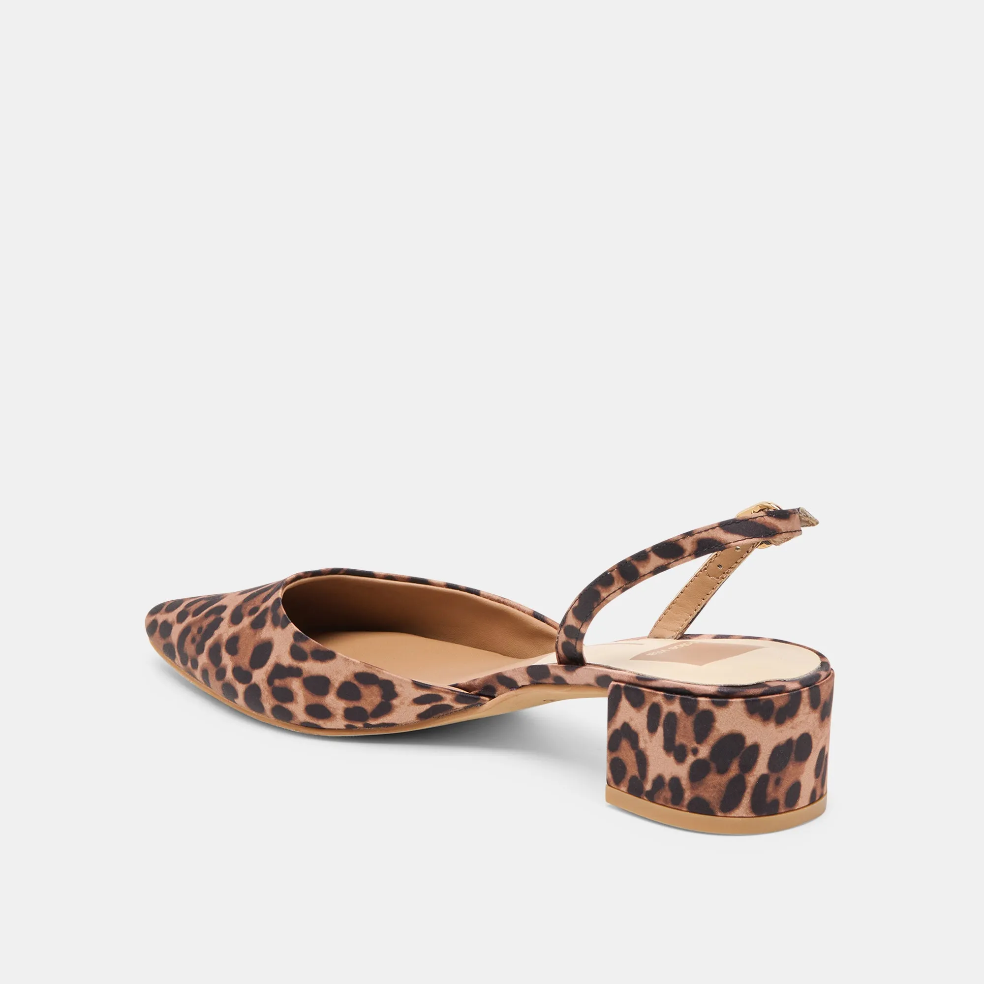 Fashion Heels for Party Elegant Slip-On Heels CAREL HEELS DK LEOPARD SATIN