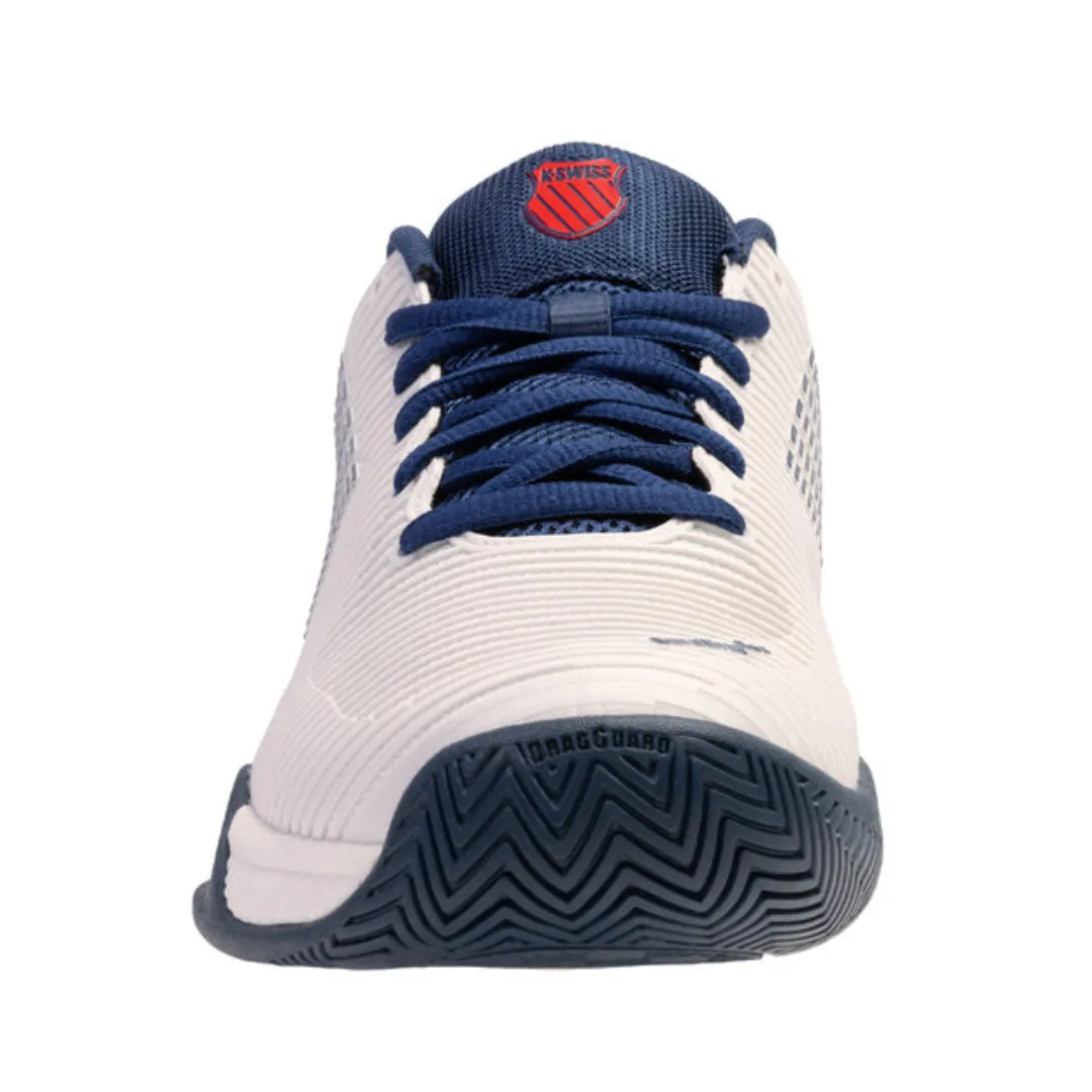 K Swiss Hypercourt Express 2 Men Tennis Shoes - Blanc De Blanc/Blue Opal/Lollipop Shockproof Sweat Control