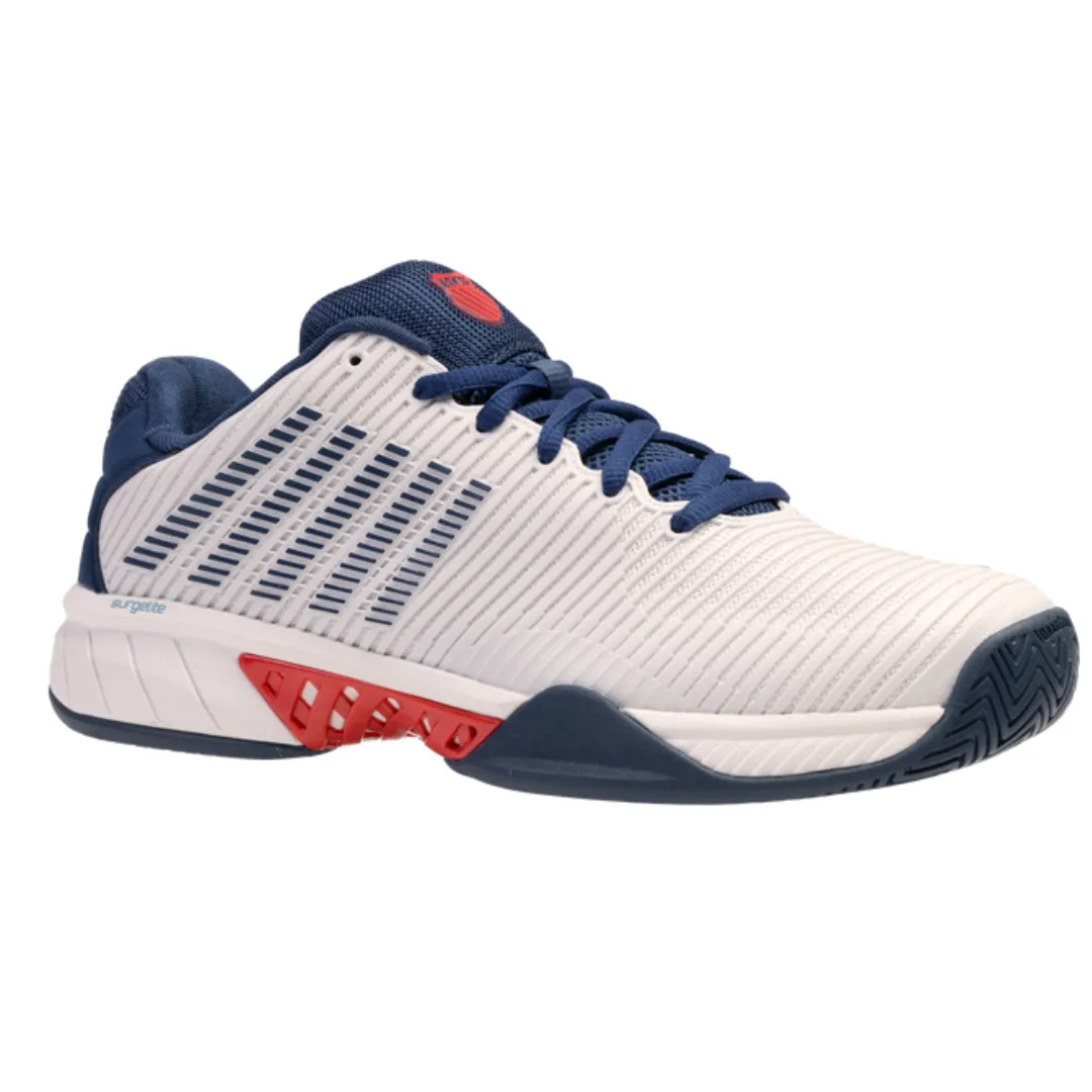 K Swiss Hypercourt Express 2 Men Tennis Shoes - Blanc De Blanc/Blue Opal/Lollipop Dynamic Sole
