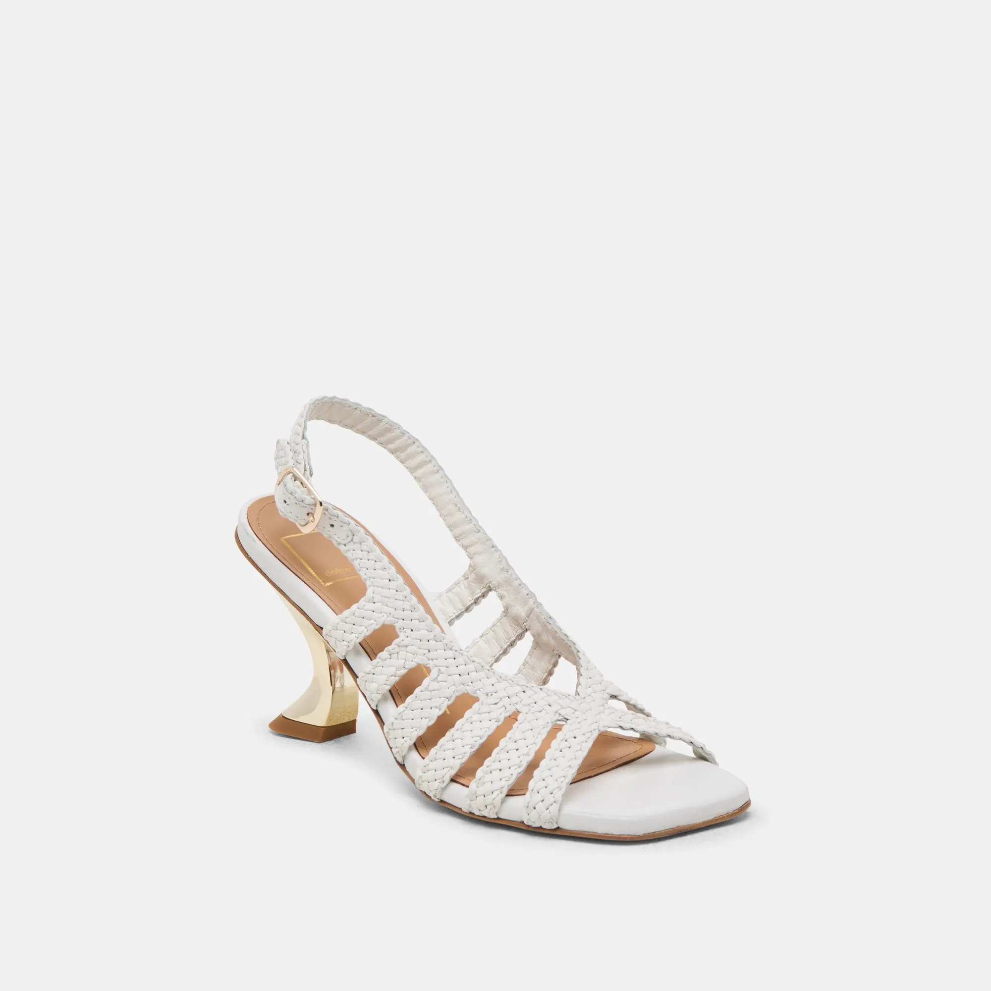 Smart Casual Heels SICILY HEELS WHITE WOVEN LEATHER