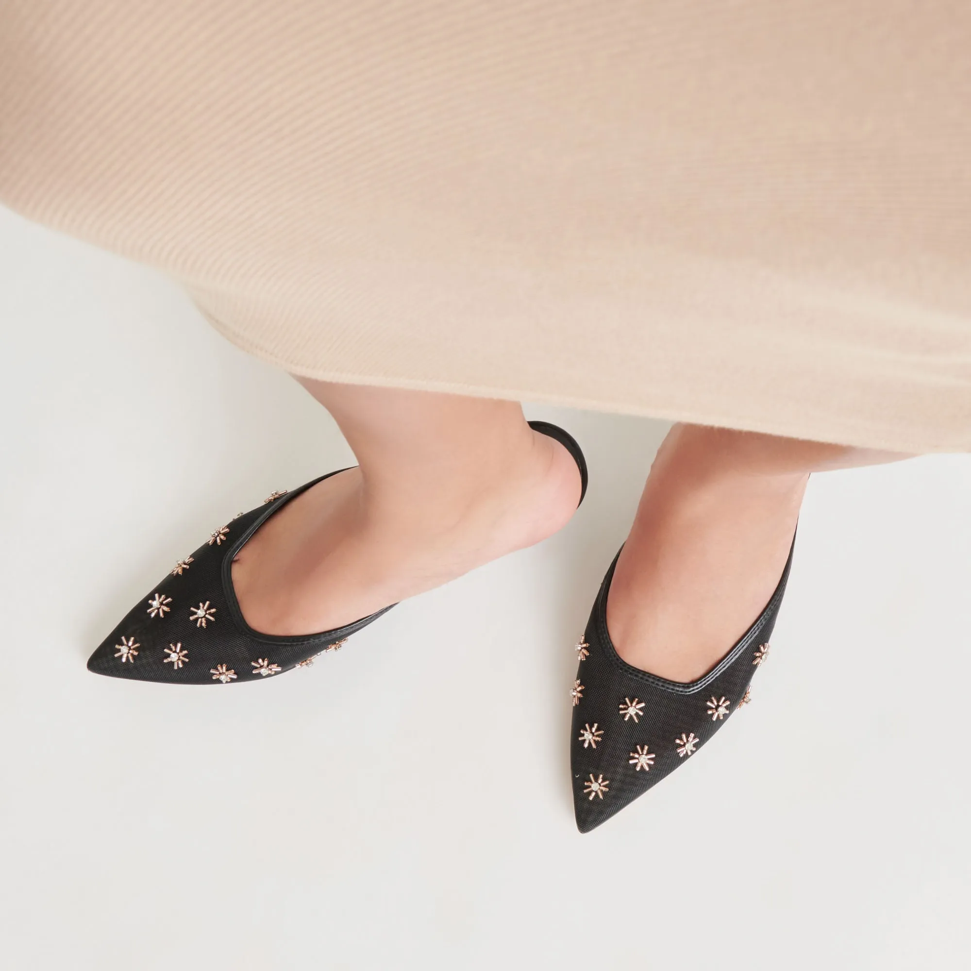 Classic Design Strappy Design CLARA HEELS BLACK MESH