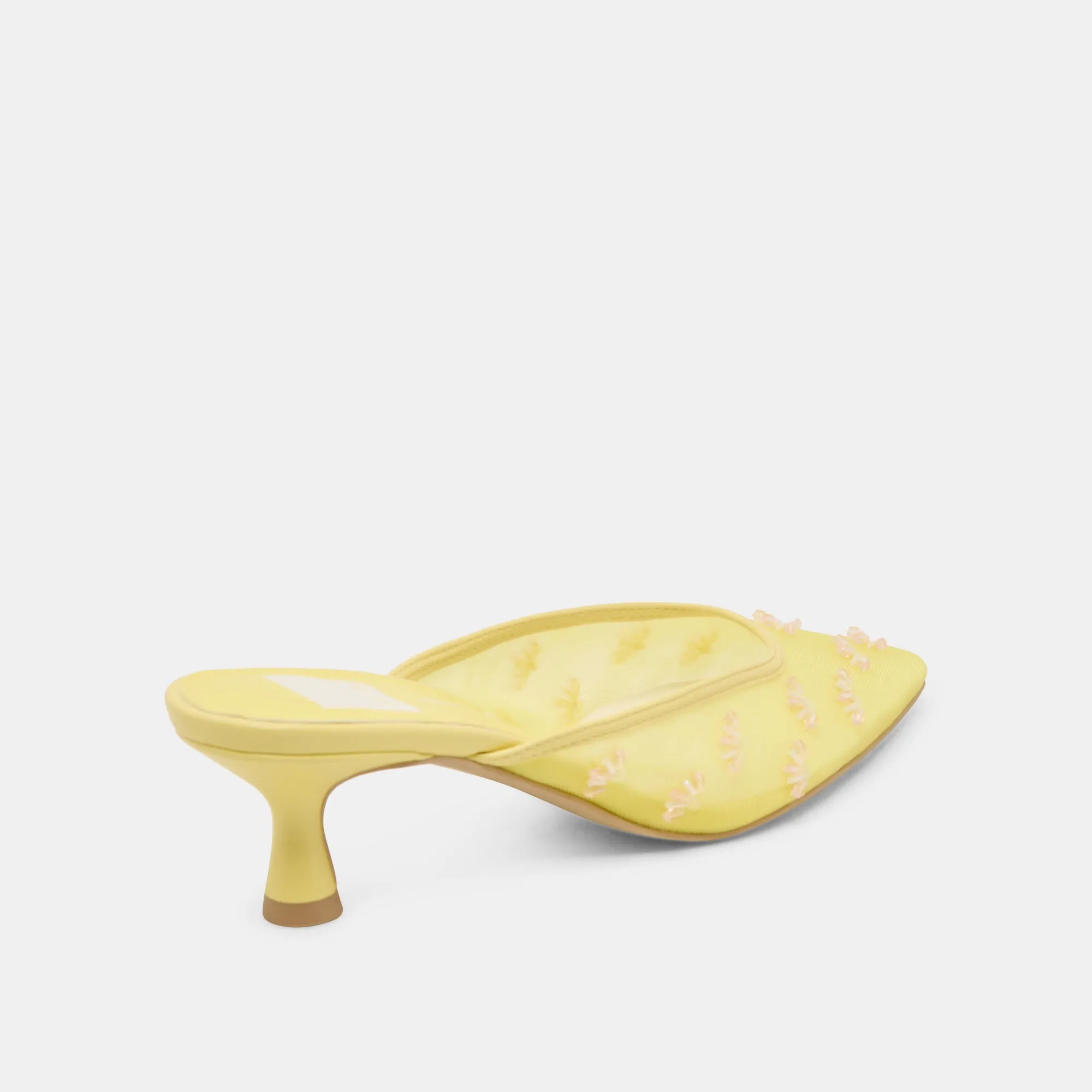 CLARA WIDE HEELS LEMON MESH Closed Toe Shoes Supportive Fit